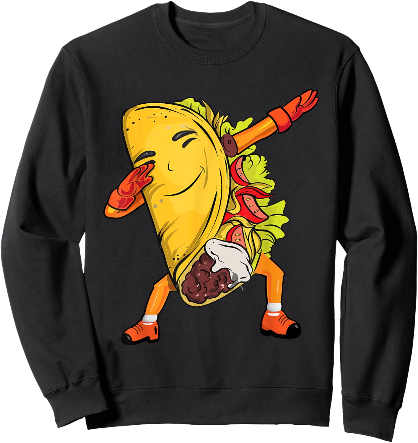 Dabbing Taco Funny Tacos Cinco De Mayo Kids Boys Pajama Sweatshirt - Sweatshirt | Black