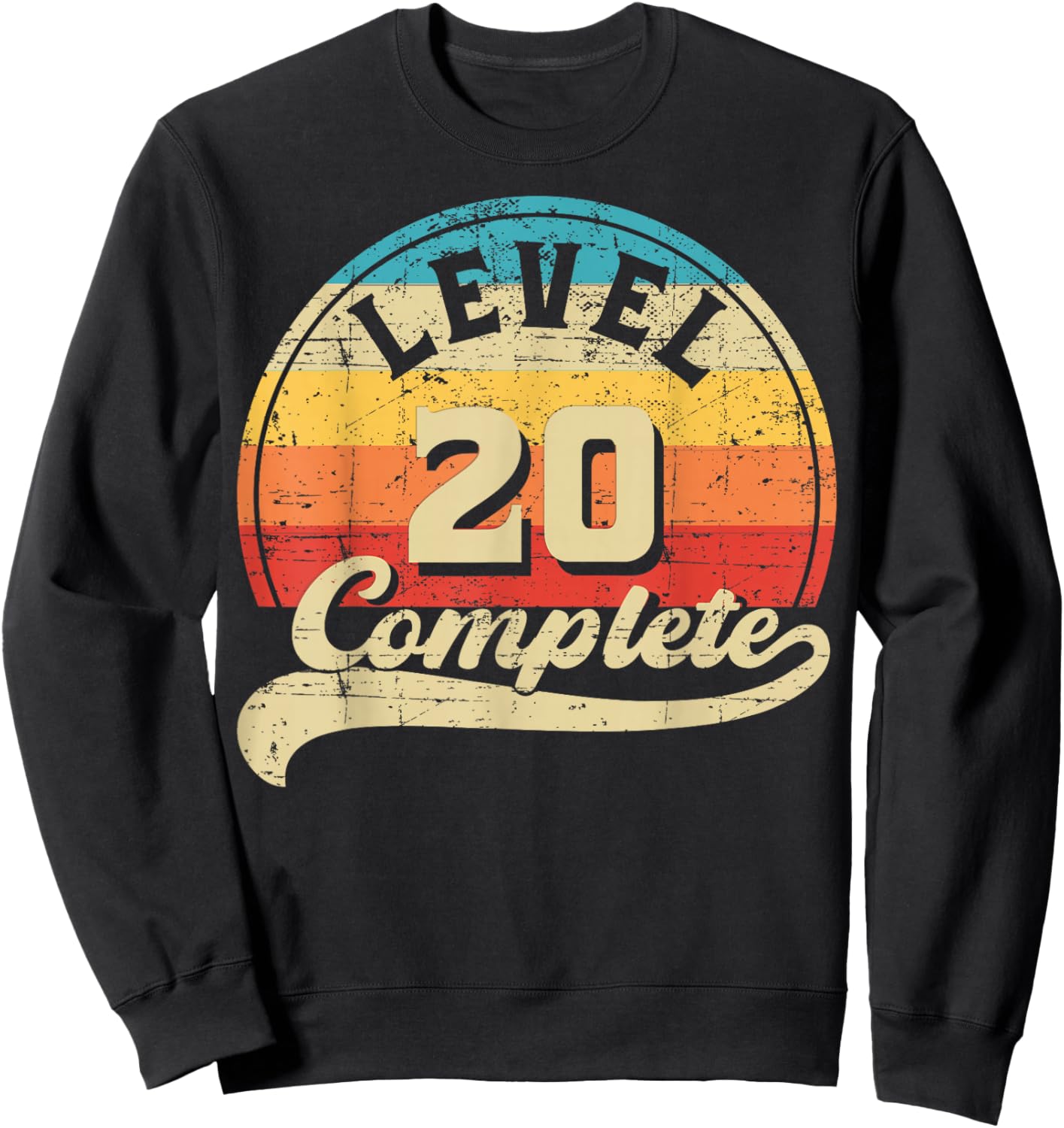 Level 20 Complete Gamer 20th Wedding Anniversary Retro Sweatshirt - Sweatshirt | Black