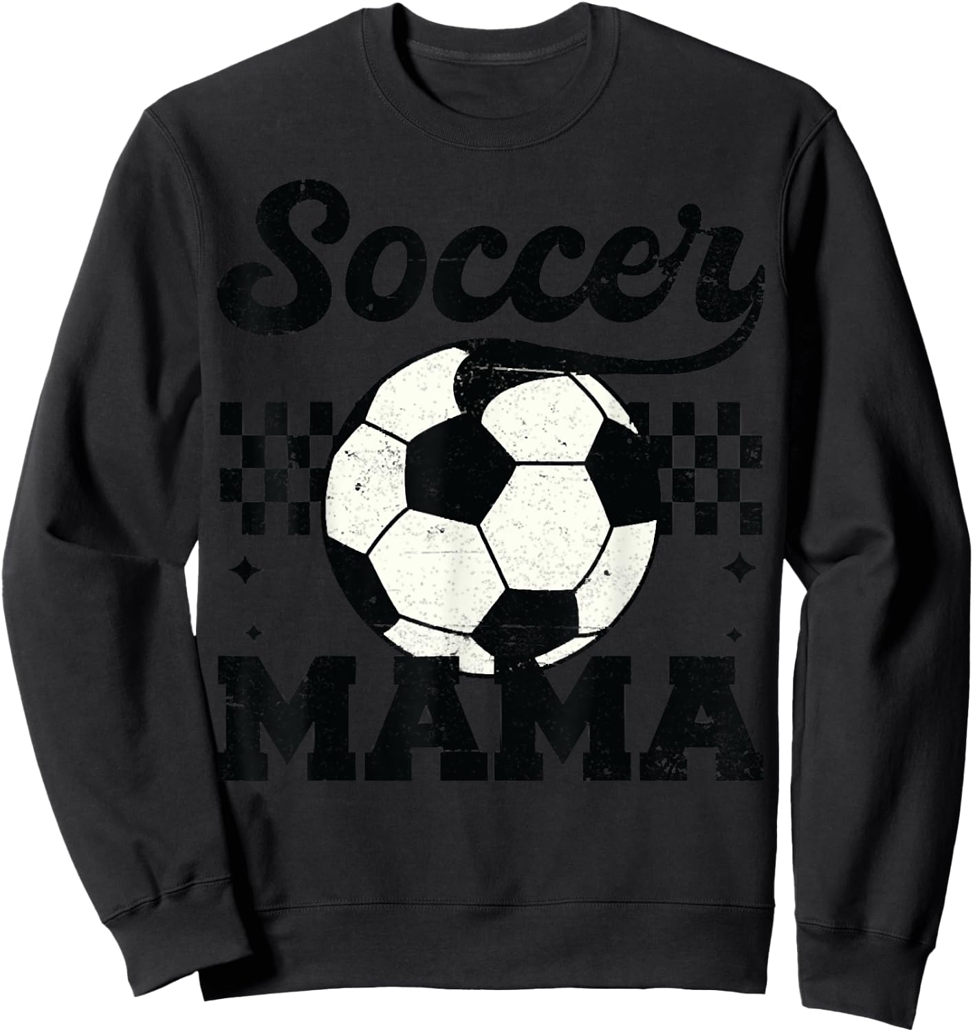 Checkered Soccer Mama Retro Soccer Mom Soccer Season Outfit Sweatshirt - Sweatshirt | Black