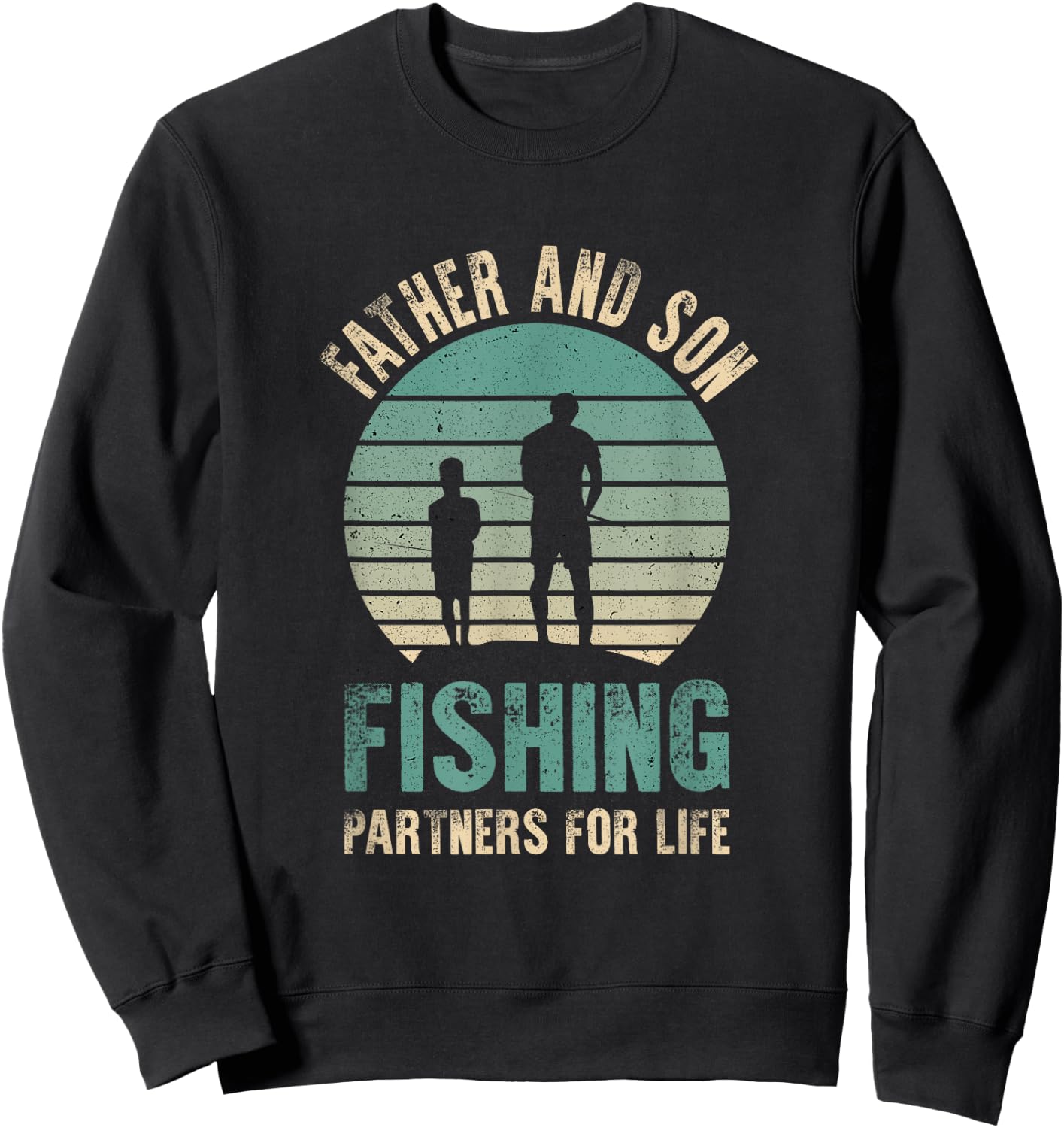 Father And Son Matching Fishing Outfit Family Sweatshirt - Sweatshirt | Black
