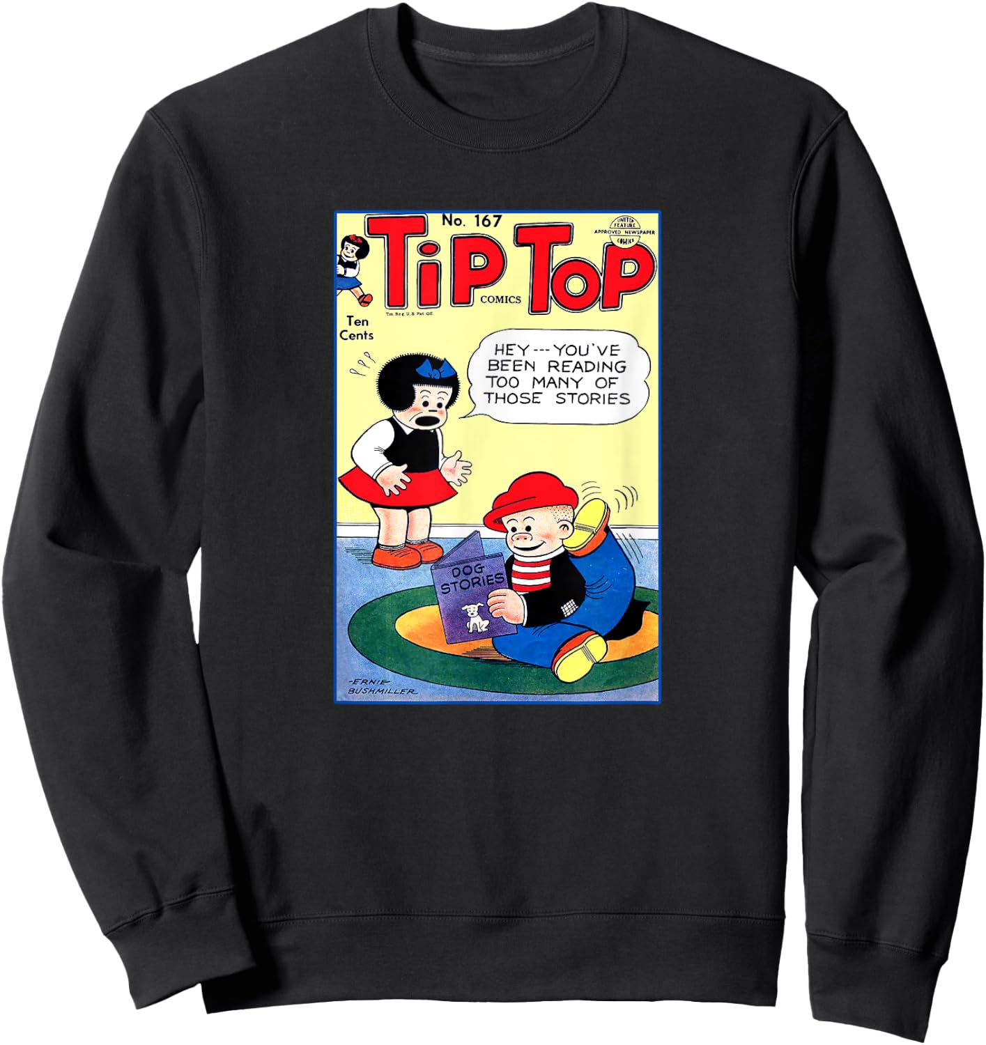 Nancy & Sluggo Comic Cover | Dog Stories Scratching Fleas Sweatshirt - Sweatshirt | Black