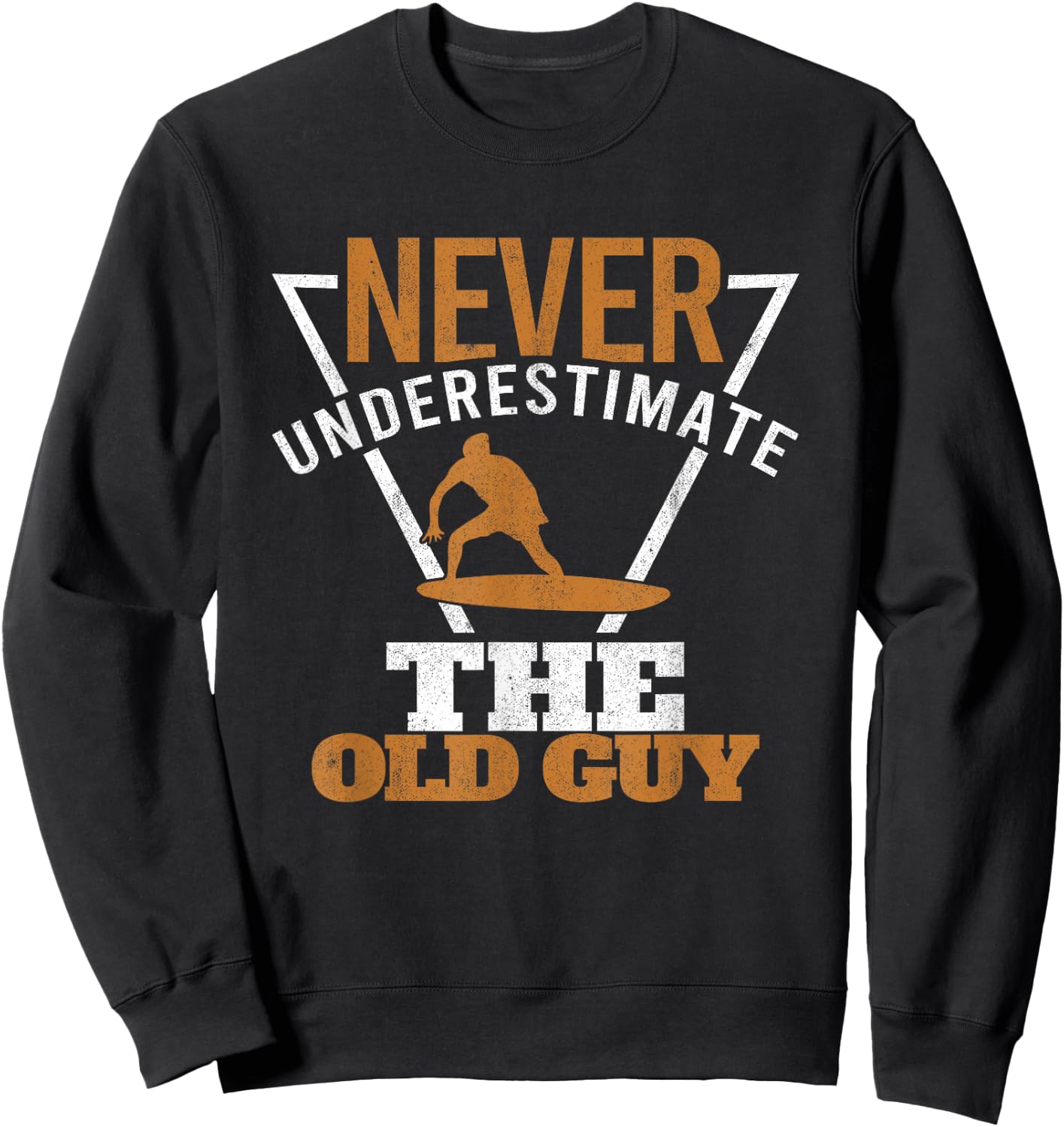 Surfer Grandpa Surfing Old Guy Surfers Fathers Day Surf Sweatshirt - Sweatshirt | Black