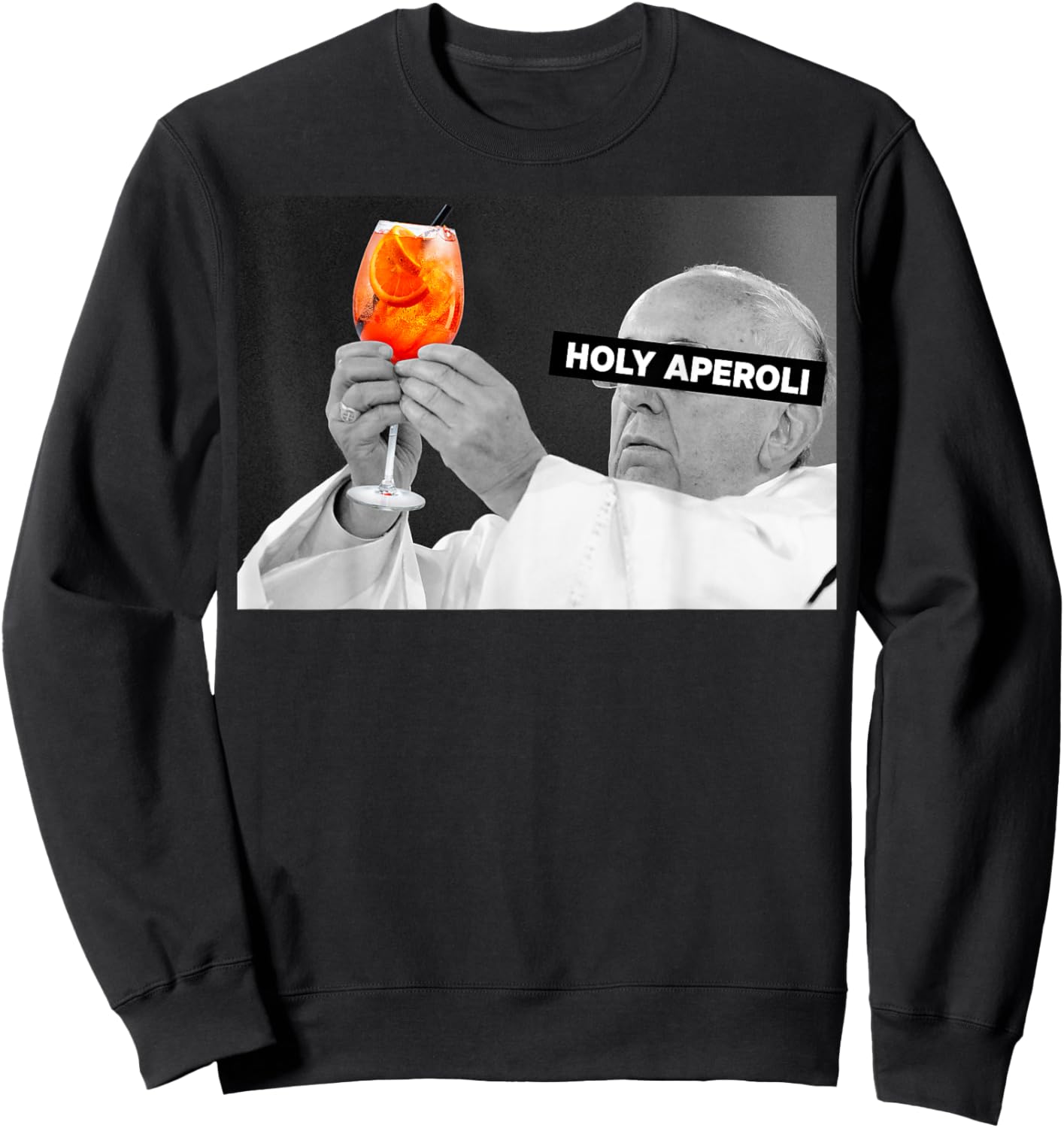 Holy Aperoli X Pope Drip X Francis Spritz Club New Sweatshirt - Sweatshirt | Black