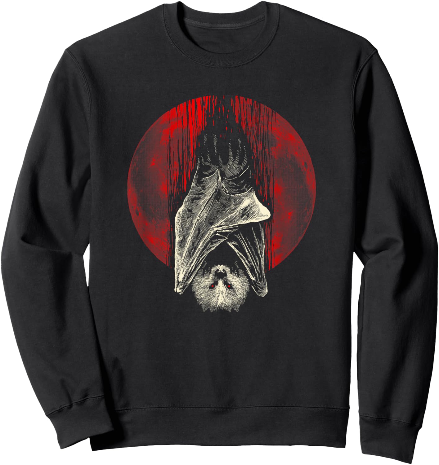 Bat Full Moon Pastel Goth Gothic Occult Wicca Men Women Sweatshirt - Sweatshirt | Black