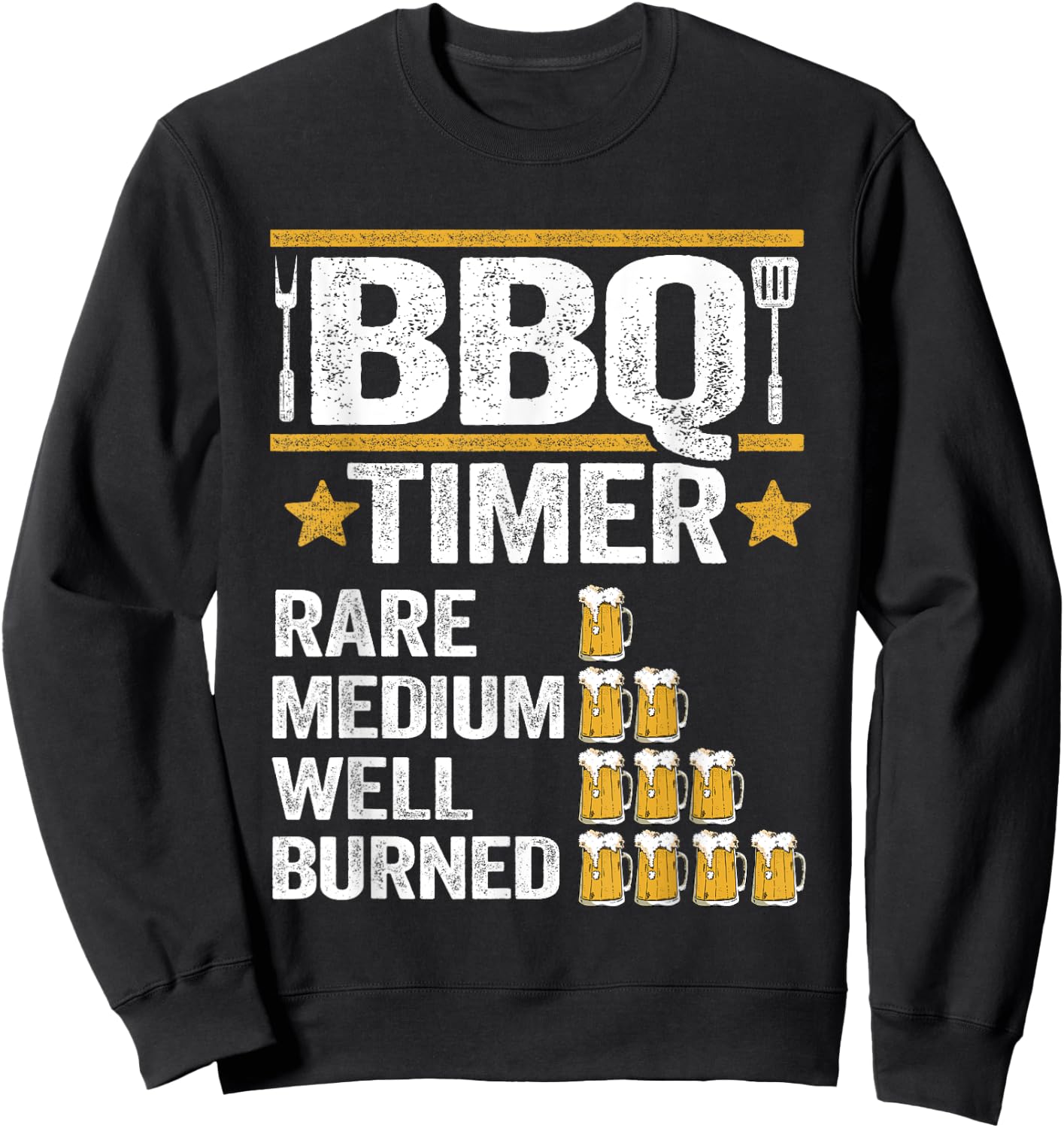 BBQ Timer Grilling Barbecue Smoking Meat Funny Pig Pork Rub Sweatshirt - Sweatshirt | Black