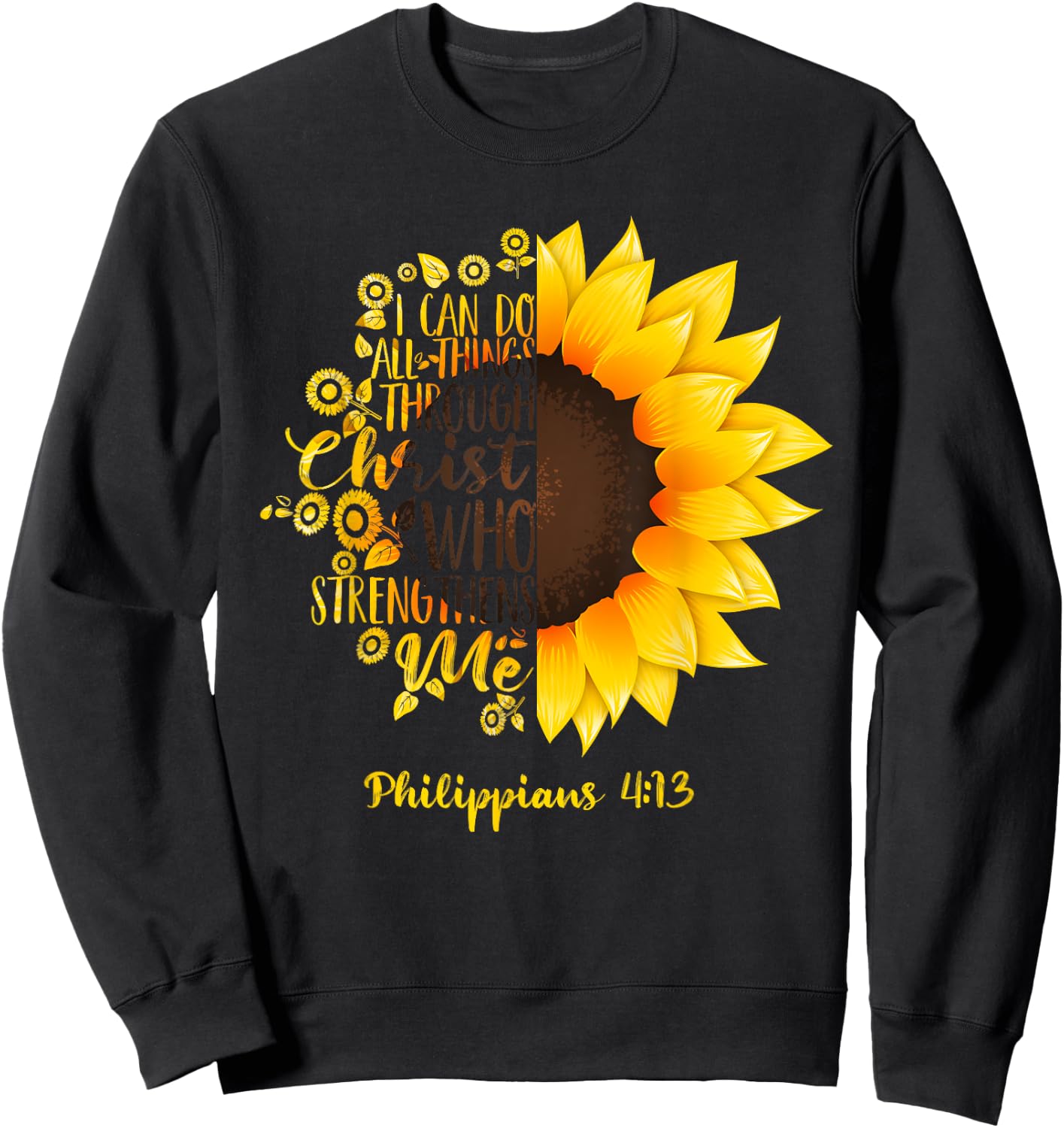 Cute Christian Sunflower Gift | Best Religious Women Moms Sweatshirt - Sweatshirt | Black