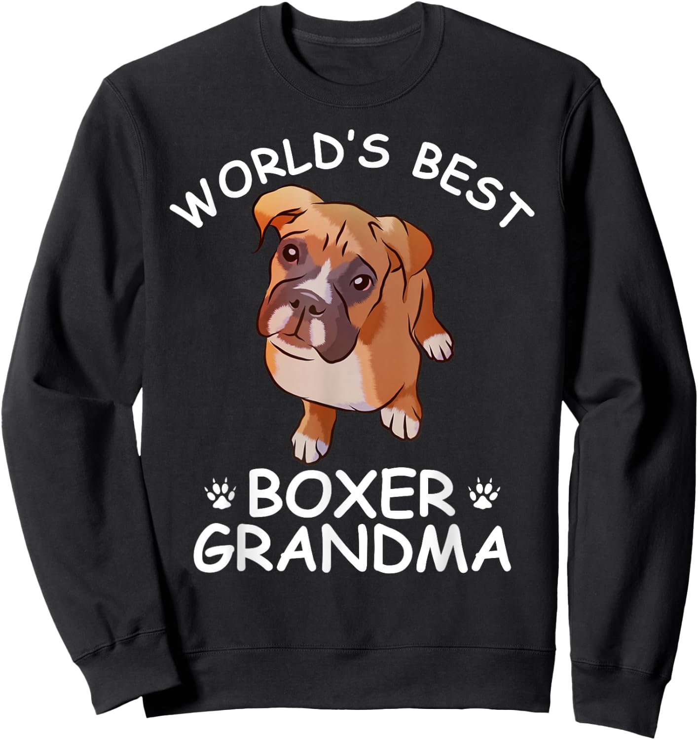 World's Best Boxer Grandma Funny Granddog Dog Lover Cute Sweatshirt - Sweatshirt | Black
