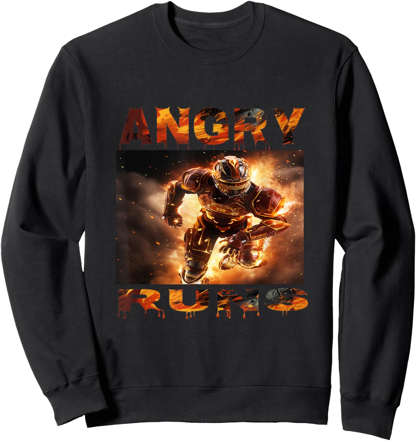 Angry Runs Good Morning Football Graphic Sweatshirt - Sweatshirt | Black