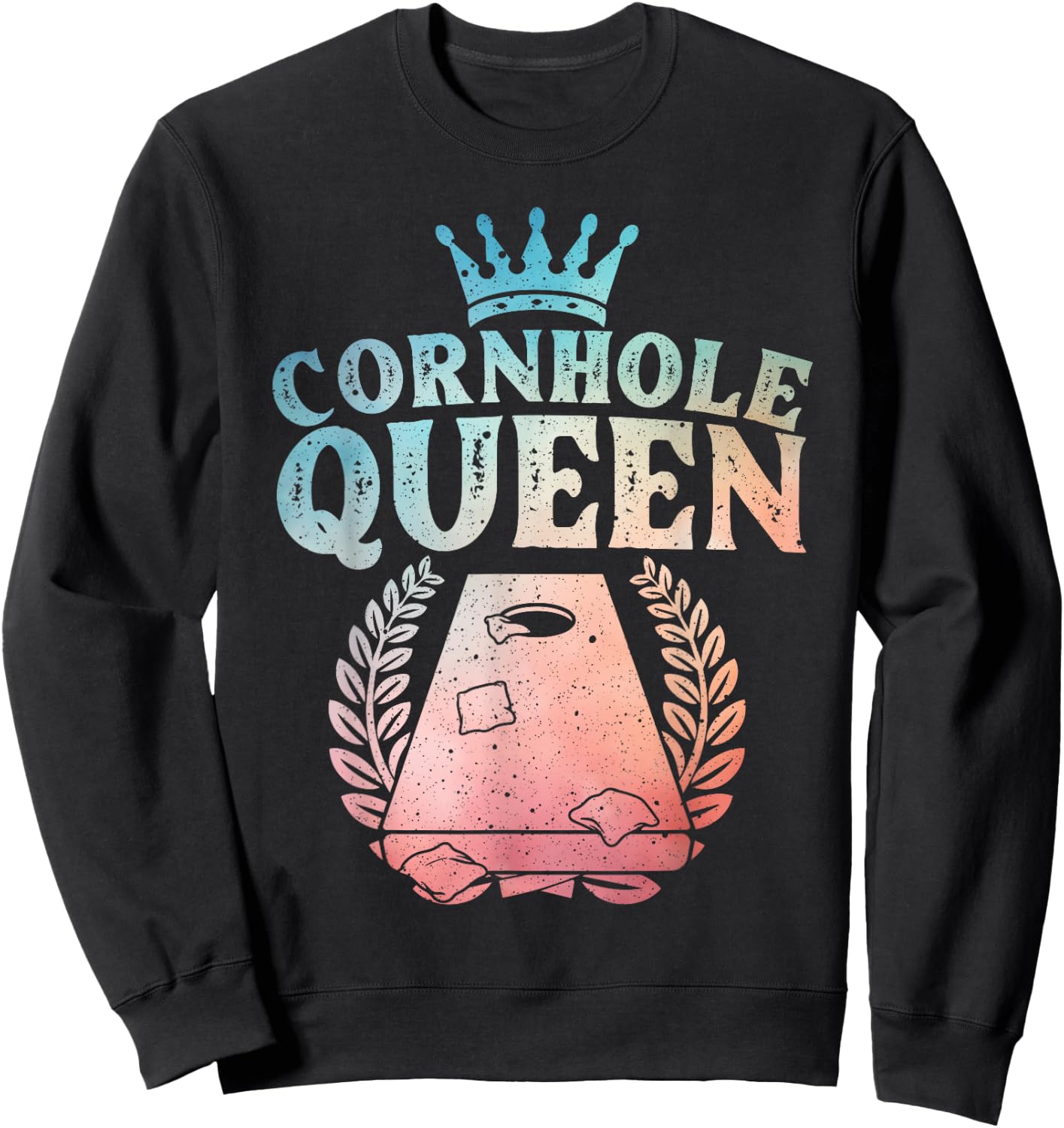 Cool Cornhole Queen Design Girls Cornhole Players Sweatshirt - Sweatshirt | Black