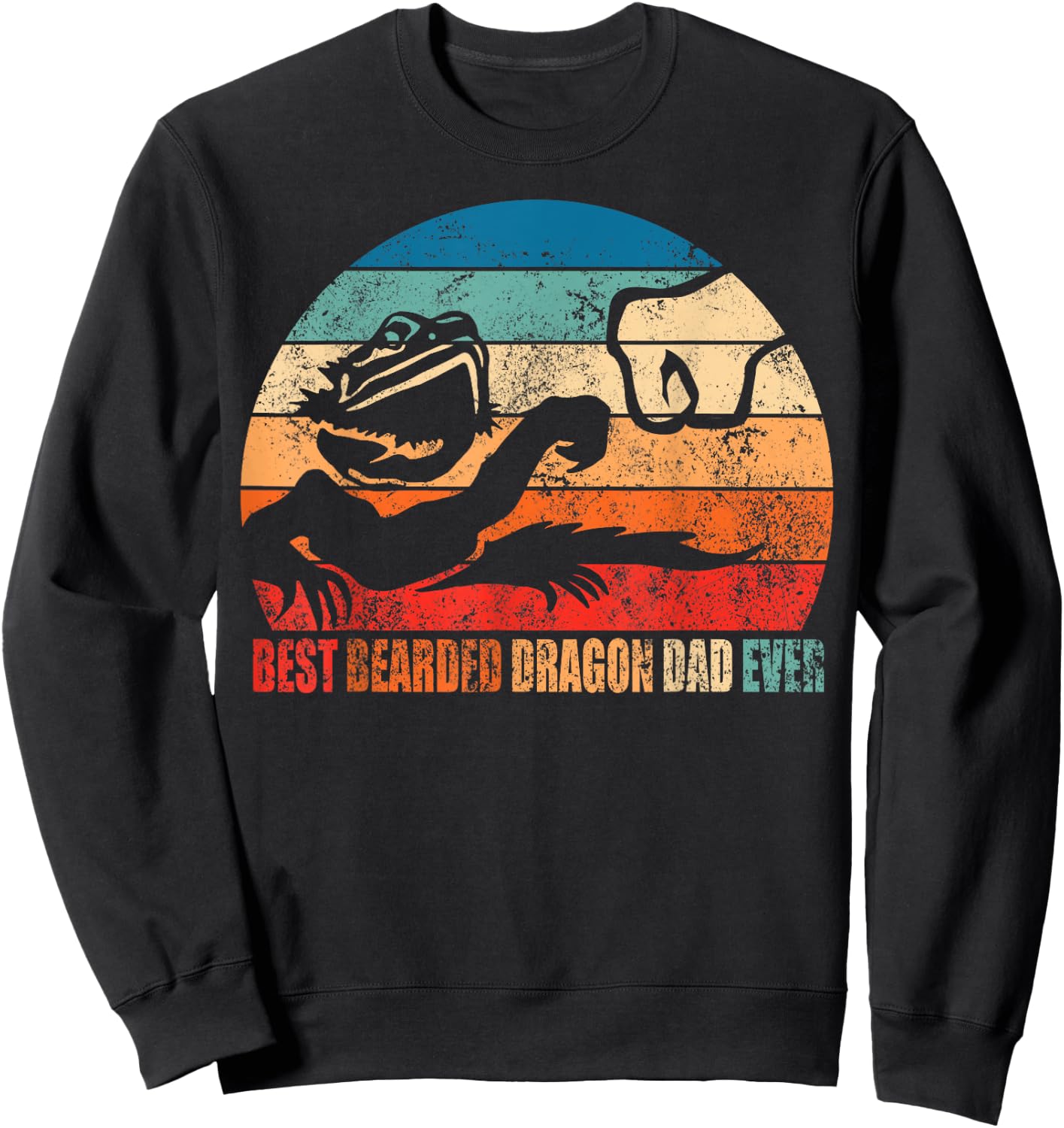 Best Bearded Dragon Dad Ever Fist Bump Men Gift Son Daughter Sweatshirt - Sweatshirt | Black