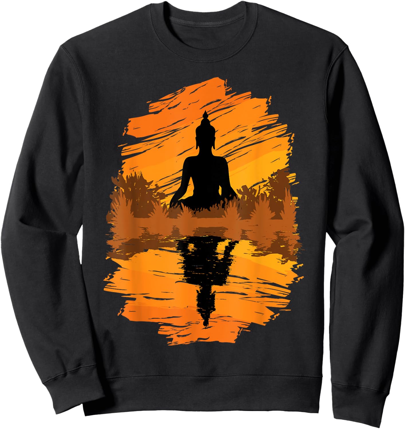 Zen Buddha Spiritual Asian Style Meditation Peace Sweatshirt - Sweatshirt | Black