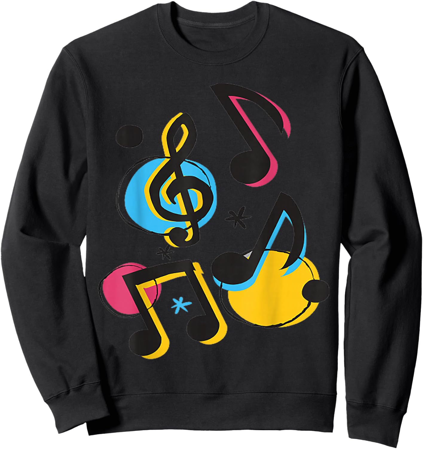 Retro Colored Music Notes Design for Musicians Sweatshirt - Sweatshirt | Black