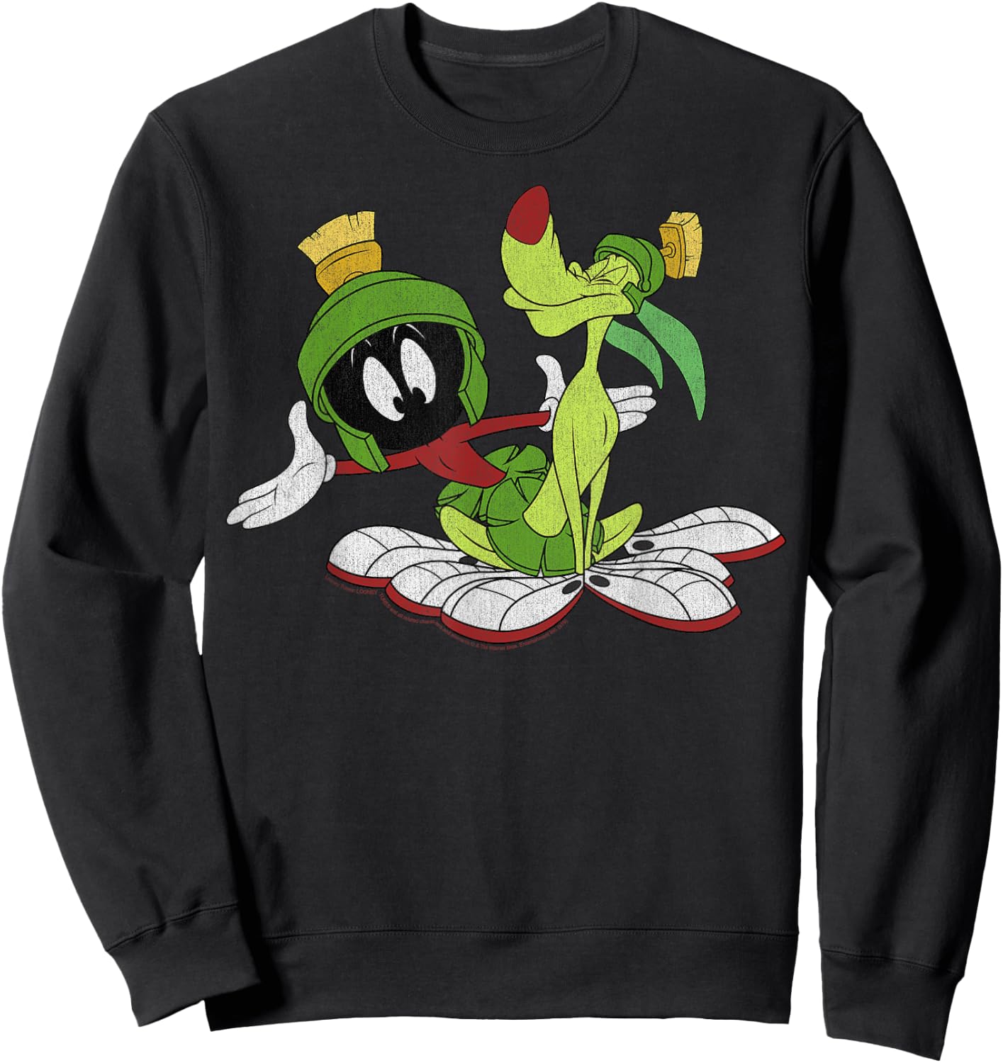 Looney Tunes Marvin The Martian And K-9 Portrait Sweatshirt - Sweatshirt | Black