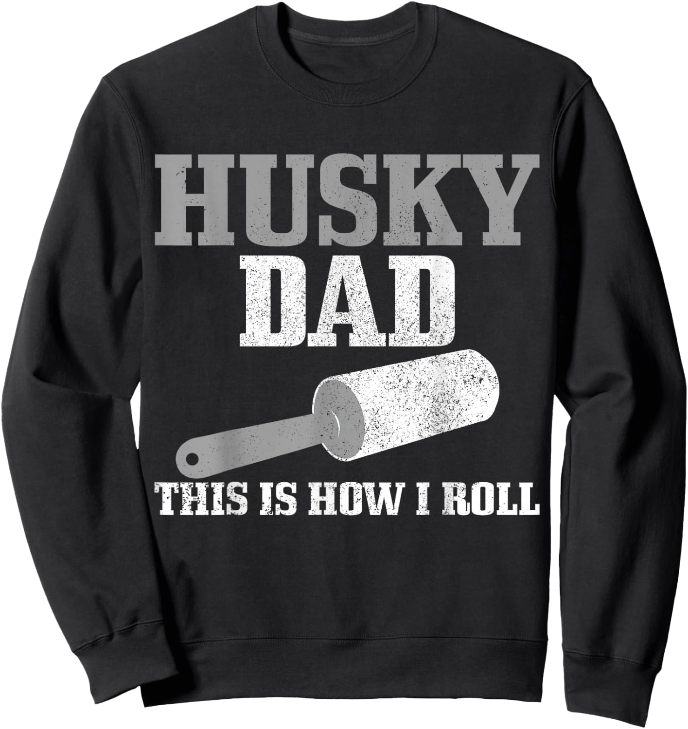 Husky Dad Dog Hair Funny Siberian Husky Sweatshirt - Sweatshirt | Black