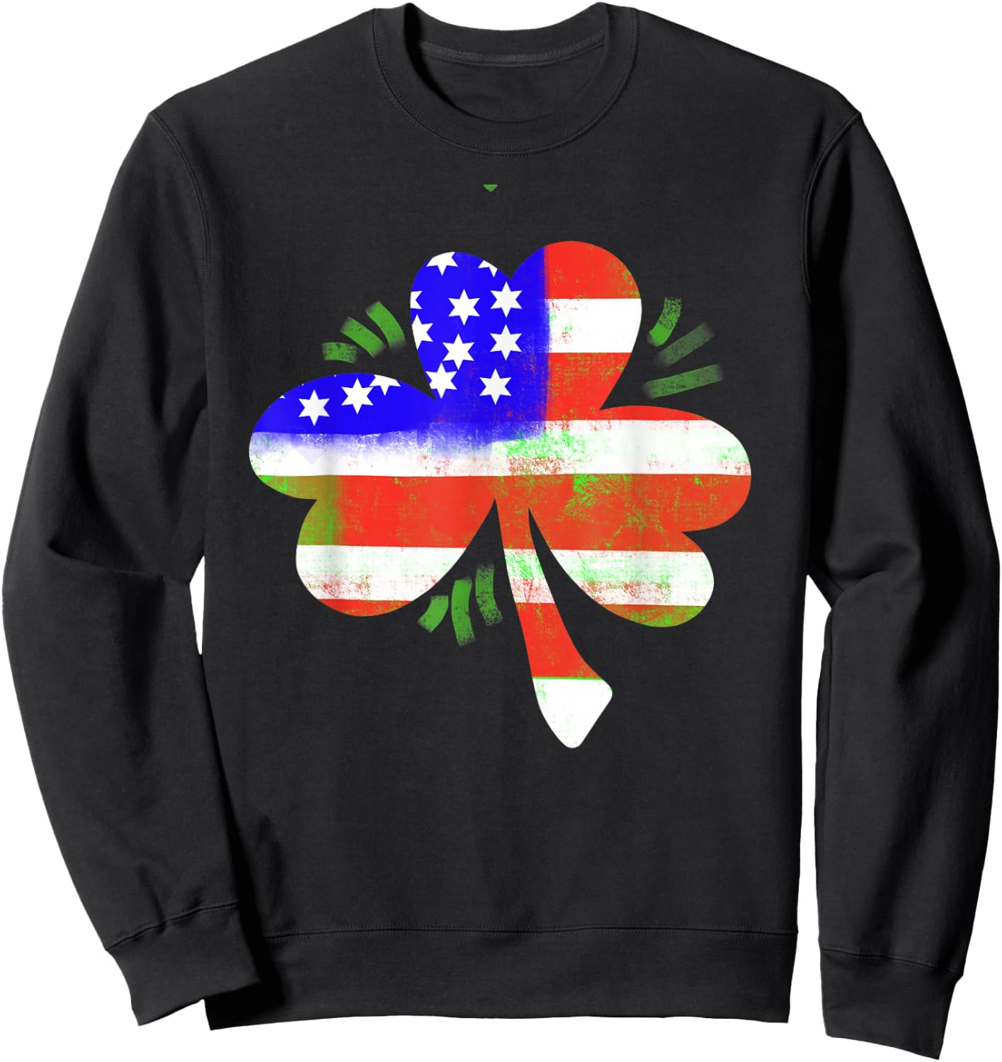 Saint Patrick's Day Irish Red White & Blue Shamrock Gift Sweatshirt - Sweatshirt | Black