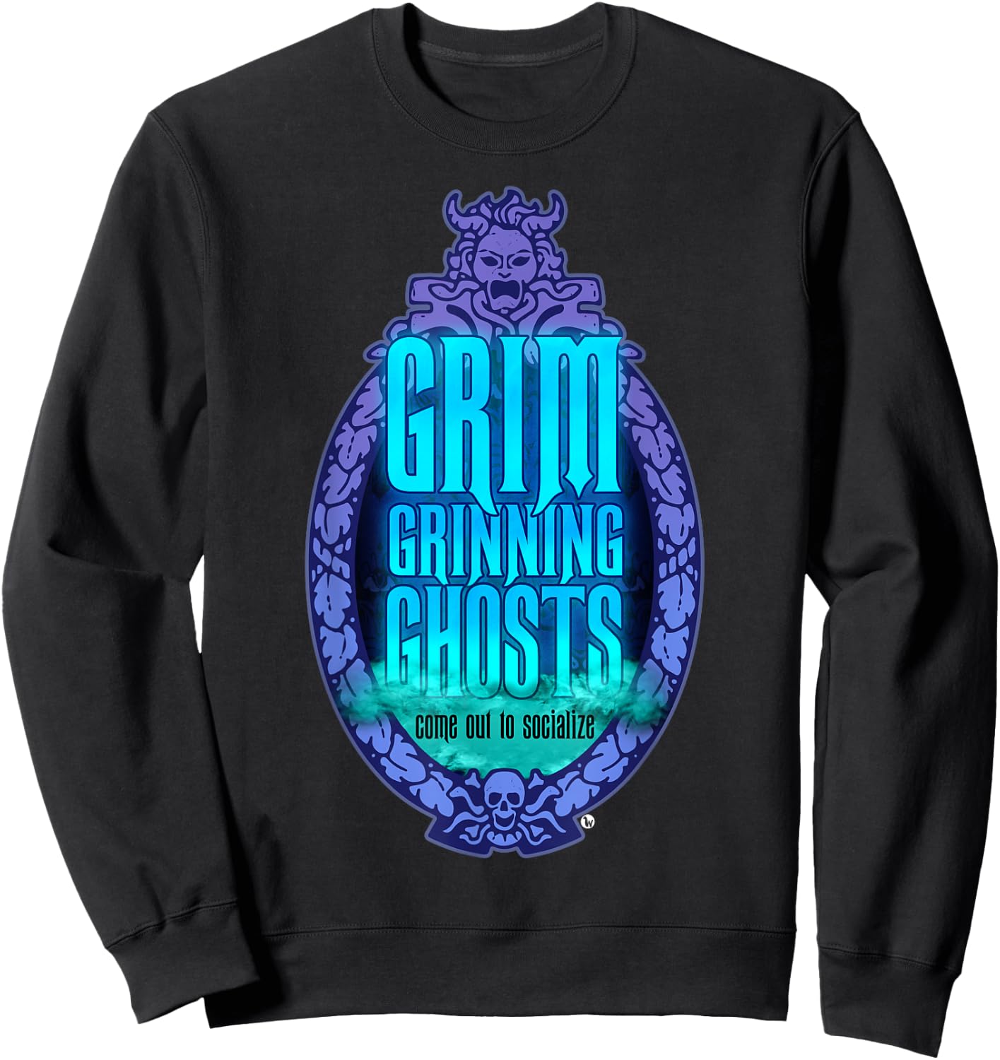 Grim Grinning Ghost Haunted Socialize & Women Sweatshirt - Sweatshirt | Black