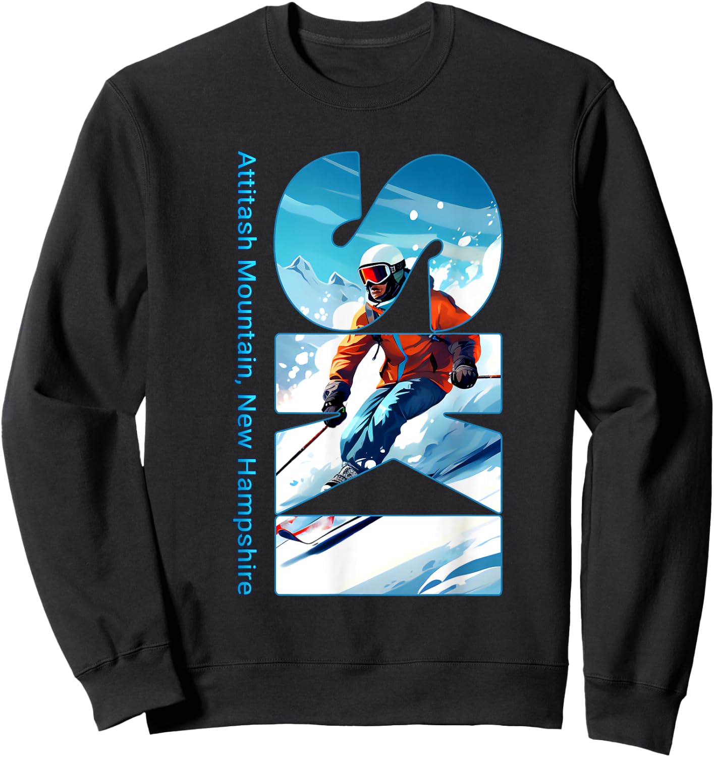Attitash Mountain Cool Skiing Vacation Ski Outdoor Skier Sweatshirt - Sweatshirt | Black