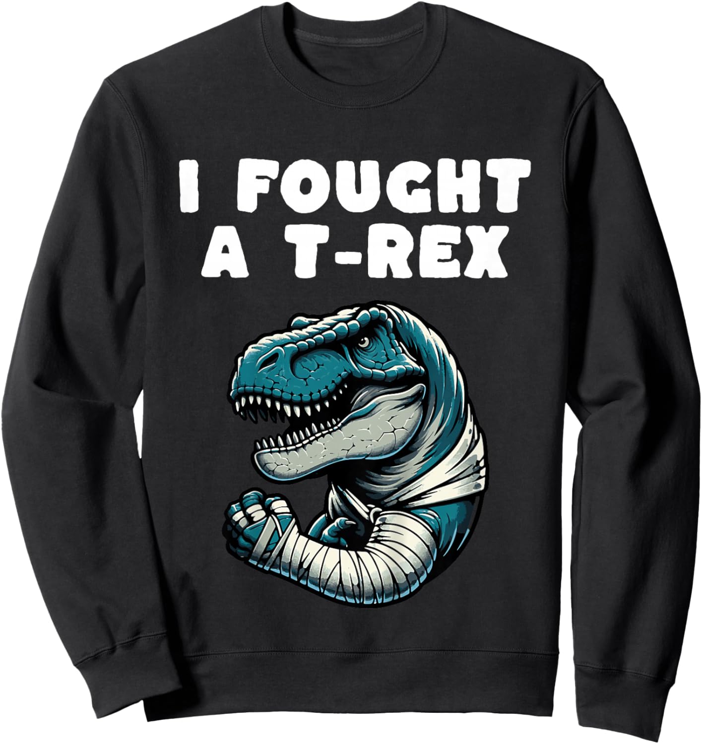 Kids Broken Arm Recovery Kids Boys Dinosaur Sweatshirt - Sweatshirt | Black