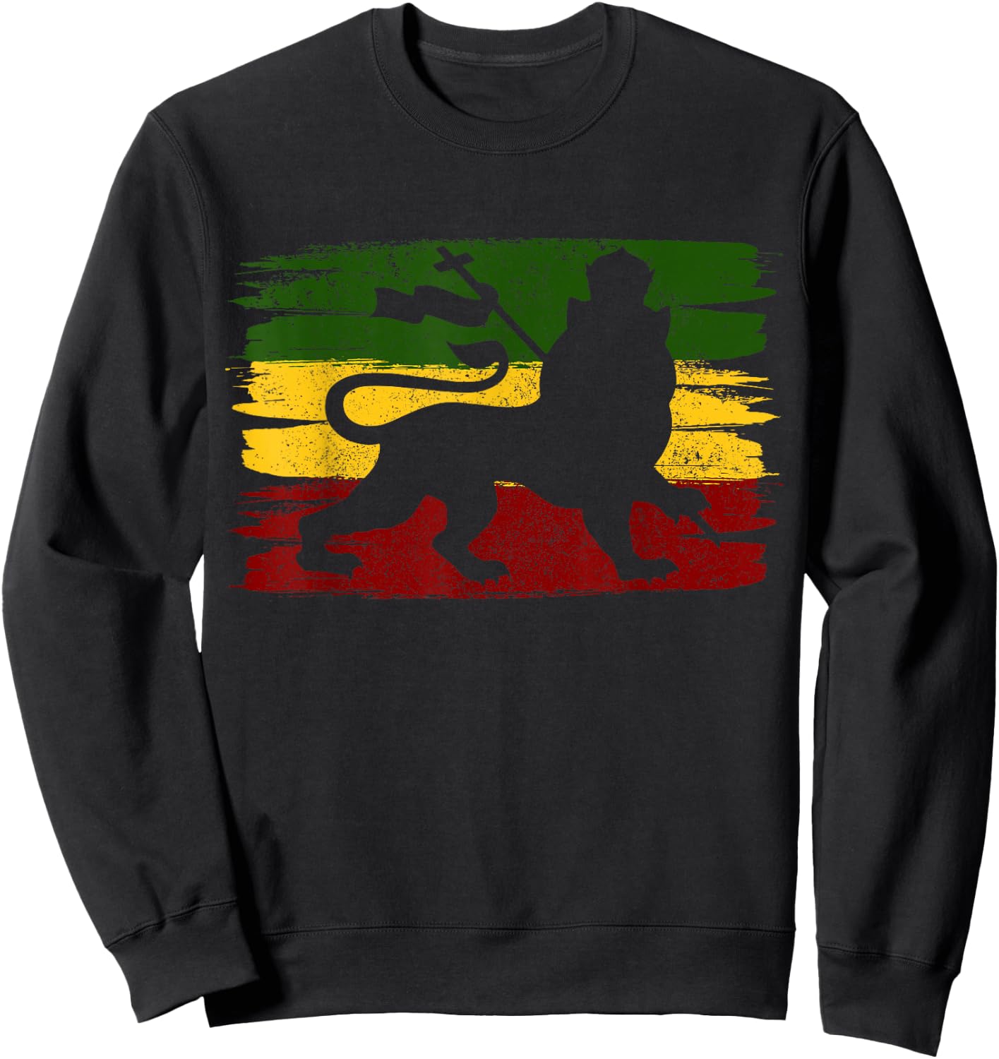 Rastafari Jamaica Reggae Music Rasta Lion of Judah Sweatshirt - Sweatshirt | Black