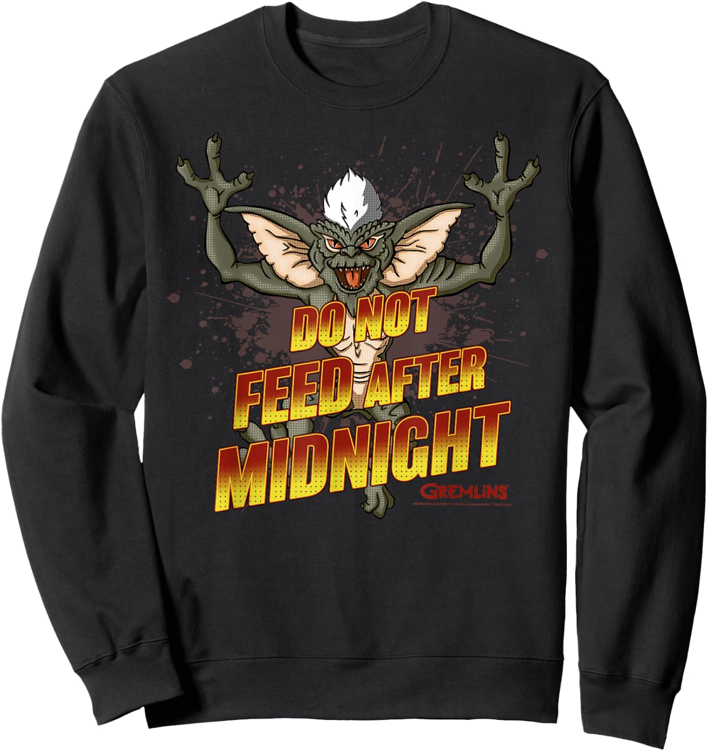 Gremlins Stripe Do Not Feed After Midnight Sweatshirt - Sweatshirt | Black