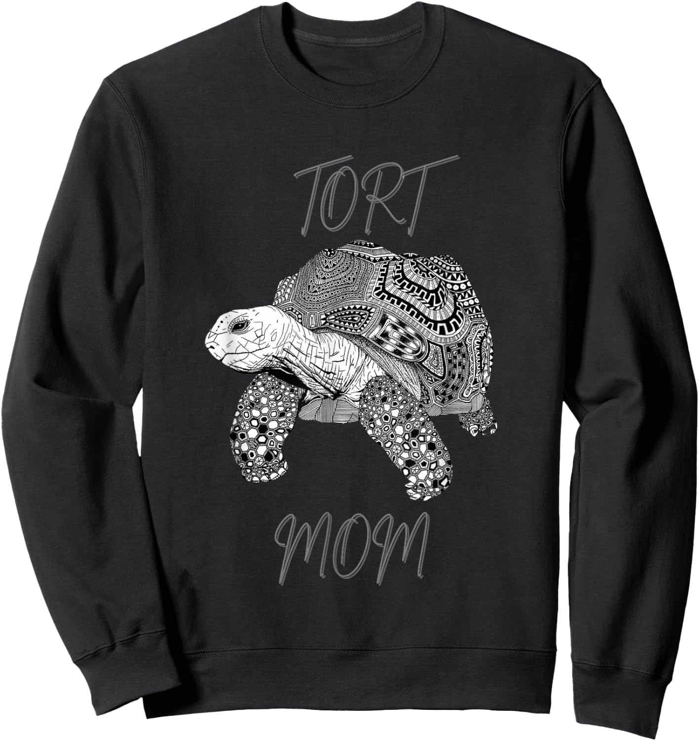 Tort Mom Sulcata African Spurred Tortoise Turtle Shell Sweatshirt - Sweatshirt | Black