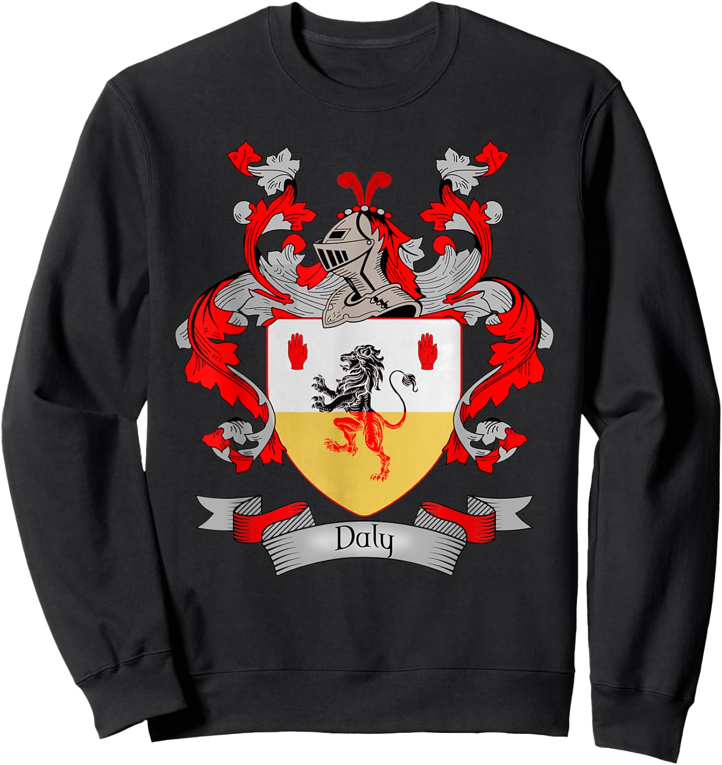 Daly Coat of Arms | Daly Surname Family Crest Sweatshirt - Sweatshirt | Black