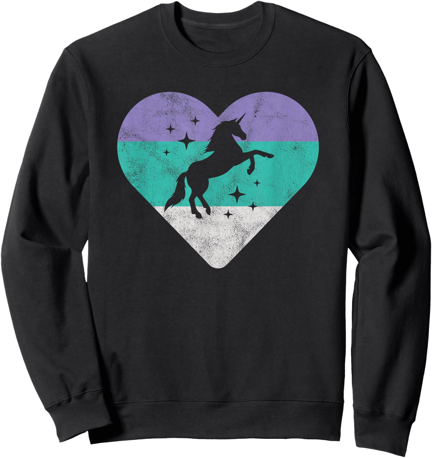 Unicorn Retro Gift or Girls Sweatshirt - Sweatshirt | Black