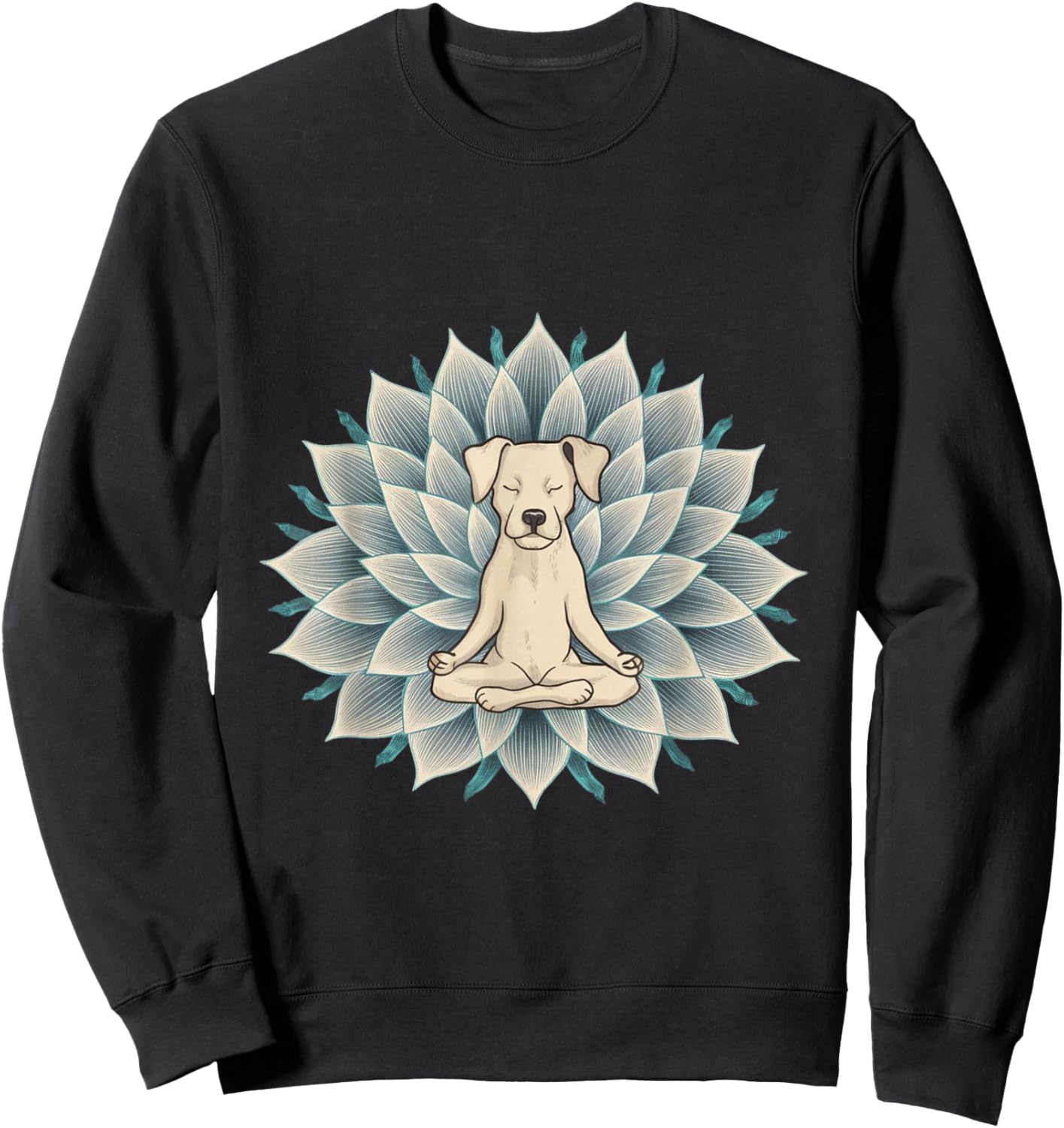 Buddha Yoga Dog Shirt Meditation Lotus Flower Women Sweatshirt - Sweatshirt | Black
