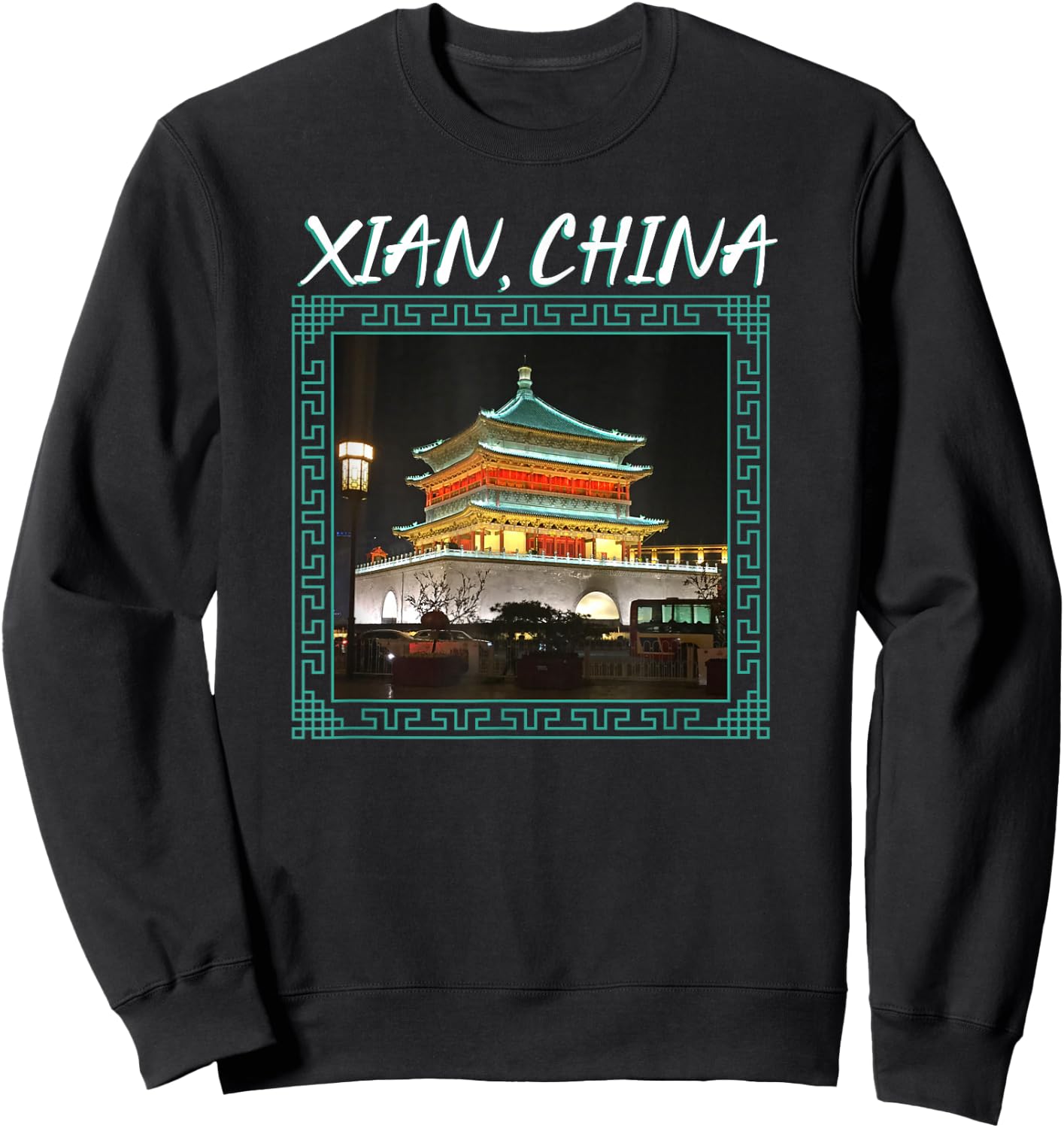 China's Ancient Xian Bell Tower Sweatshirt - Sweatshirt | Black