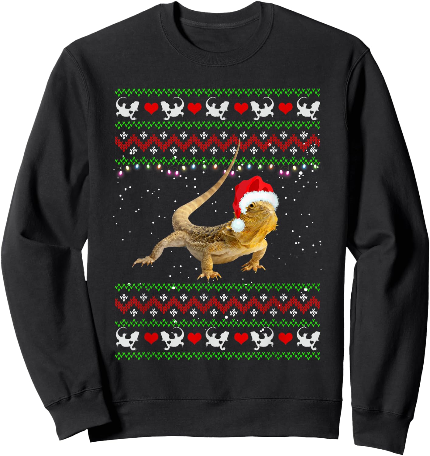 Ugly Bearded Dragon Christmas Gifts Bearded Dragon Lover Sweatshirt - Sweatshirt | Black