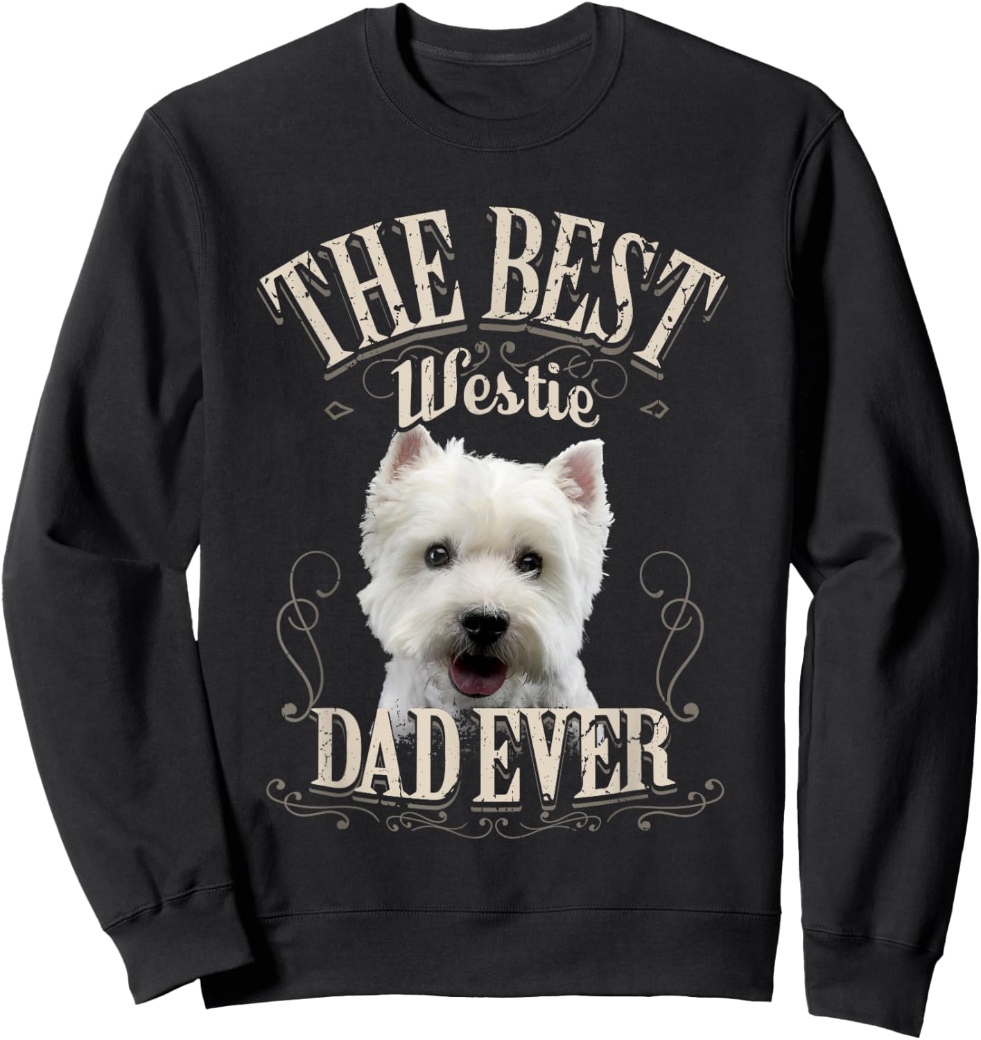 Best Westie Papa Aller West Highland White Terrier Gift Sweatshirt - Sweatshirt | Black