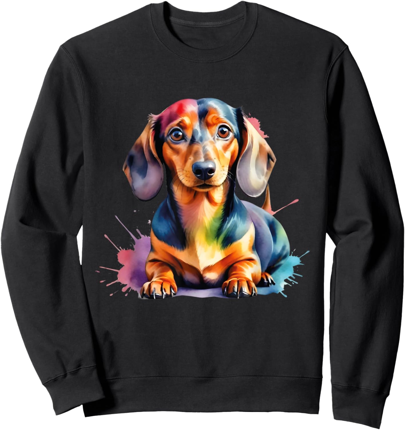Colorful Wiener & Dachshund Sweatshirt - Sweatshirt | Black