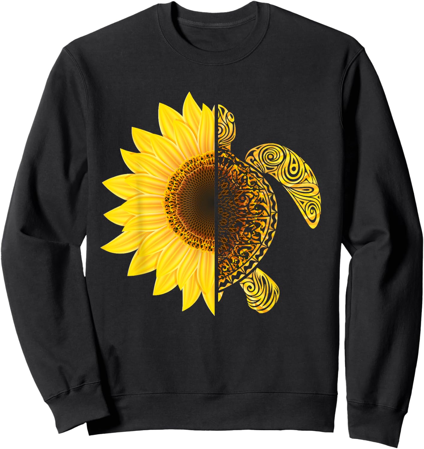 Sunflower Turtle, Save Turtles Sweatshirt - Sweatshirt | Black