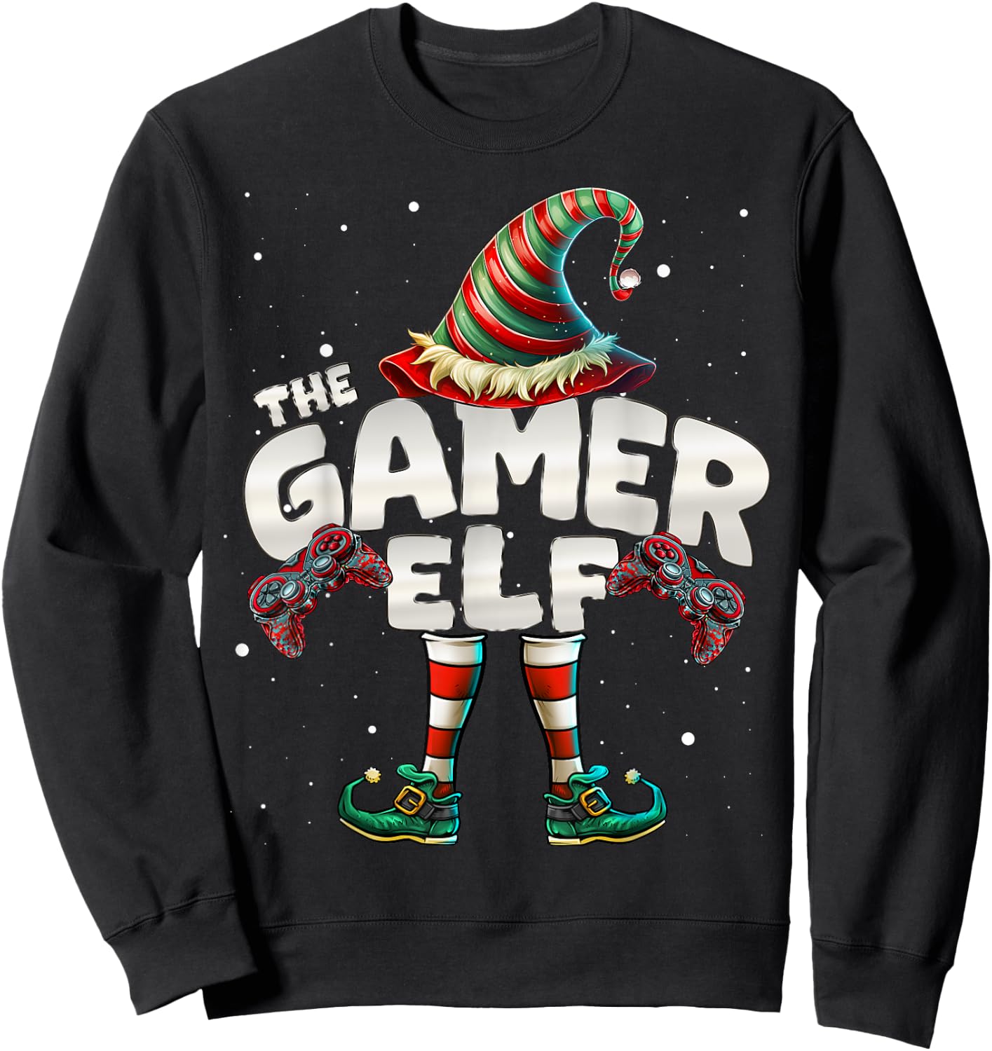 I'm The Gamer Elf Family Matching Group Christmas Sweatshirt - Sweatshirt | Black