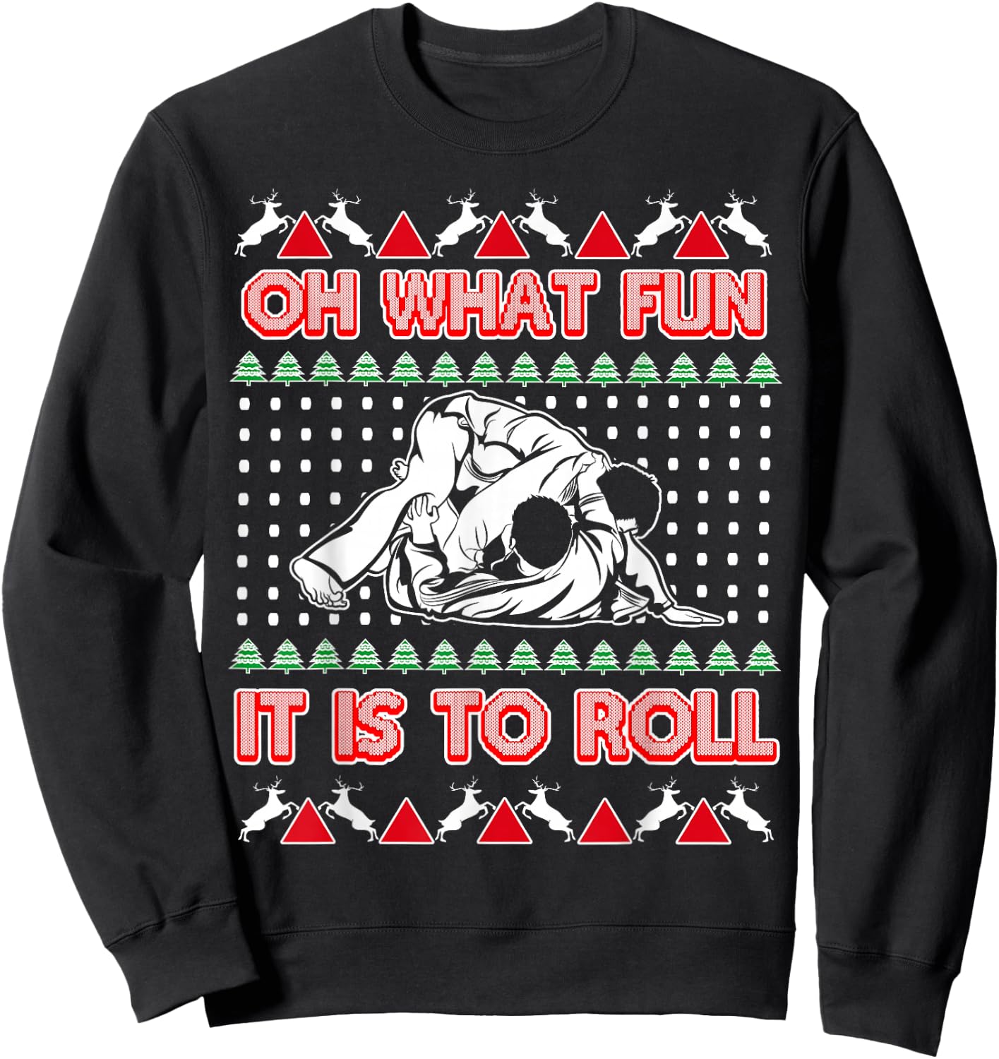 Jiu Jitsu BJJ Ugly Christmas Sweater MMA Funny Xmas Sweatshirt - Sweatshirt | Black