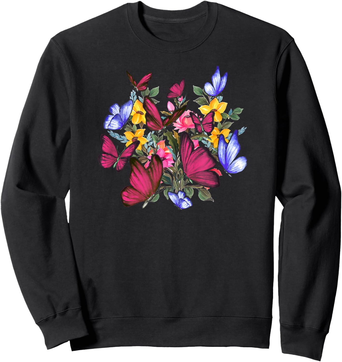 Colorful Cute Butterfly - Butterflies Sweatshirt - Sweatshirt | Black
