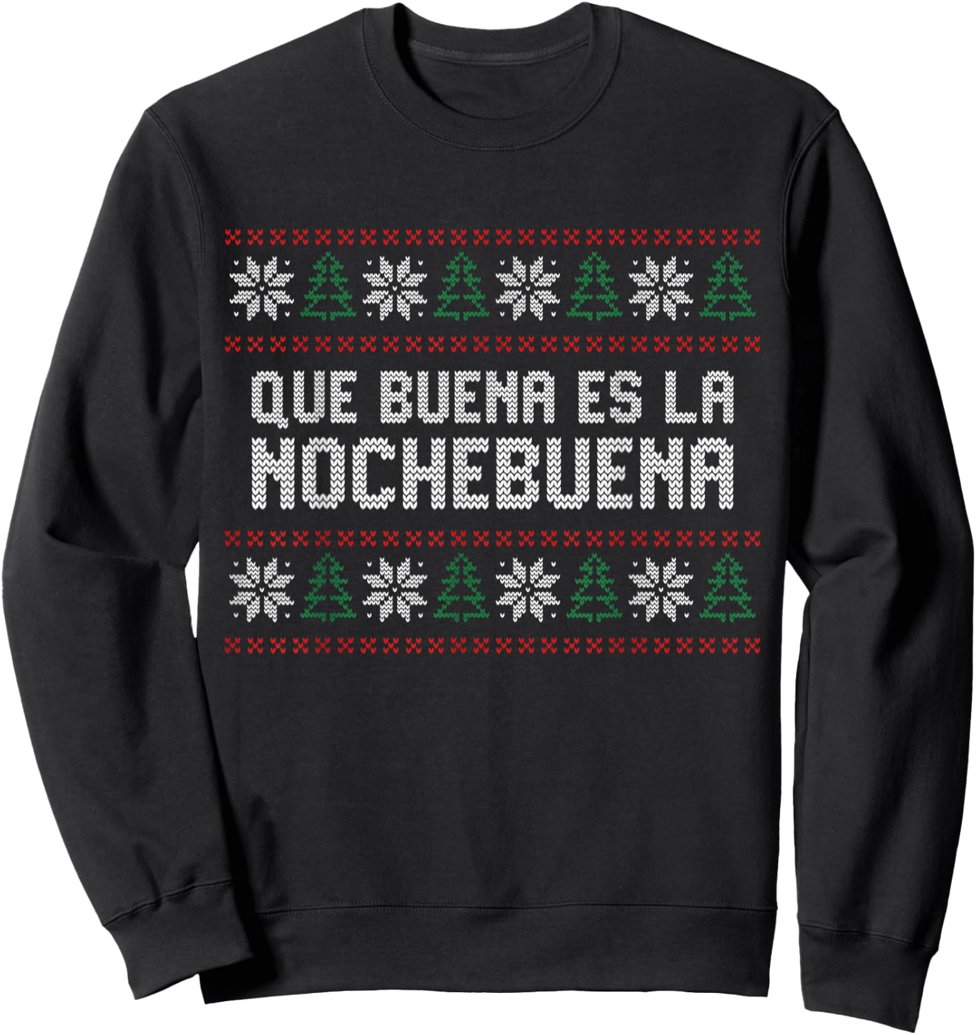 Puerto Rico Ugly Sweater for Christmas, Nochebuena Sweatshirt - Sweatshirt | Black