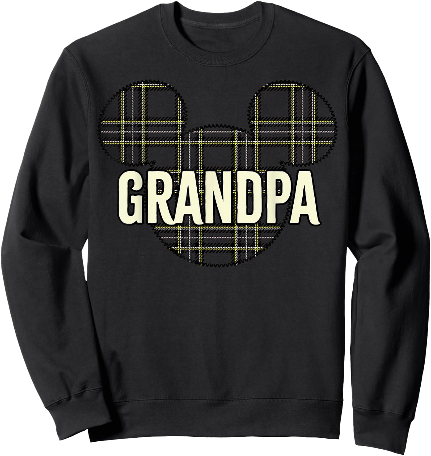 Disney Mickey and Friends Christmas Plaid Mickey Grandpa Sweatshirt - Sweatshirt | Black