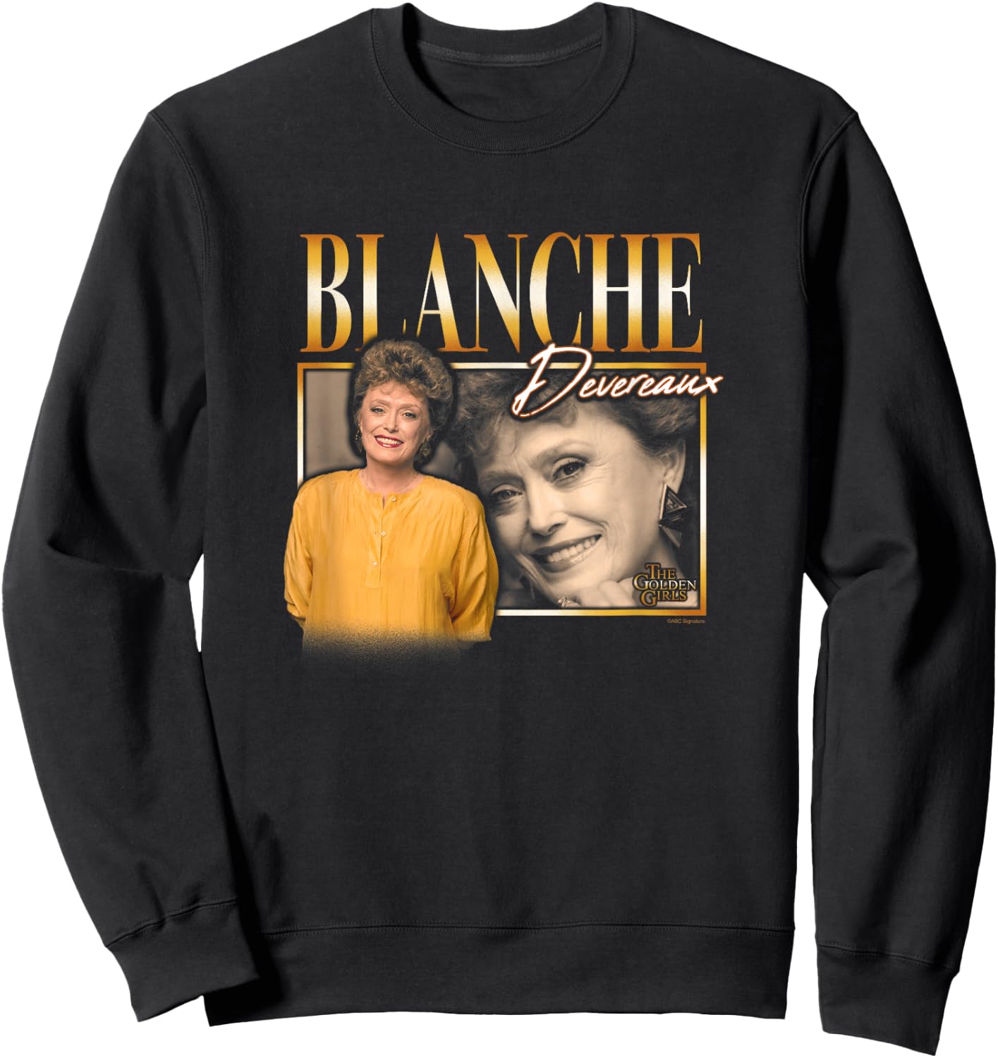 The Golden Girls Iconic Blanche Devereaux 90s Retro Portrait Sweatshirt - Sweatshirt | Black