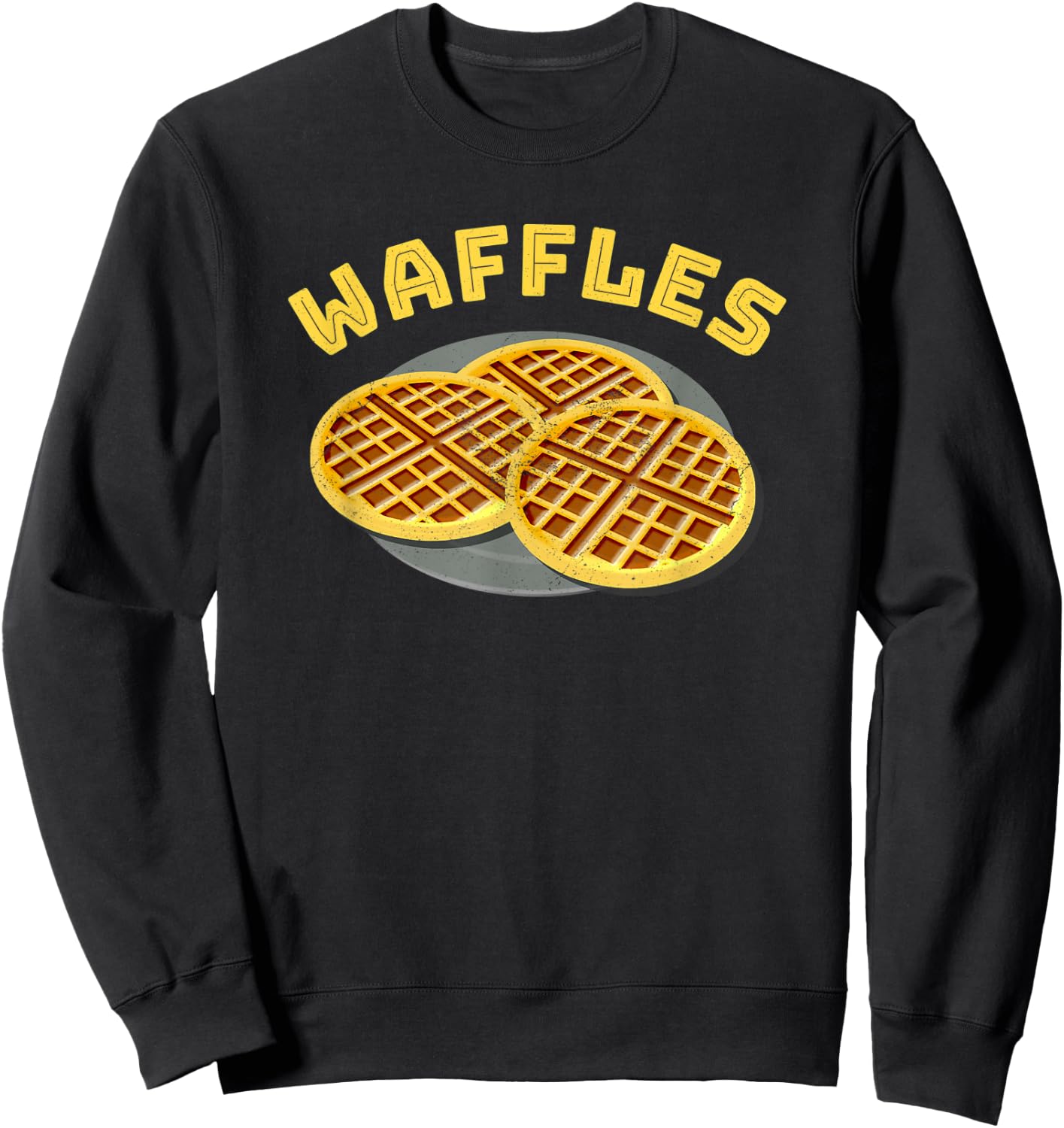 Chicken Waffles Funny Halloween Couple Costume Waffles Half Sweatshirt - Sweatshirt | Black