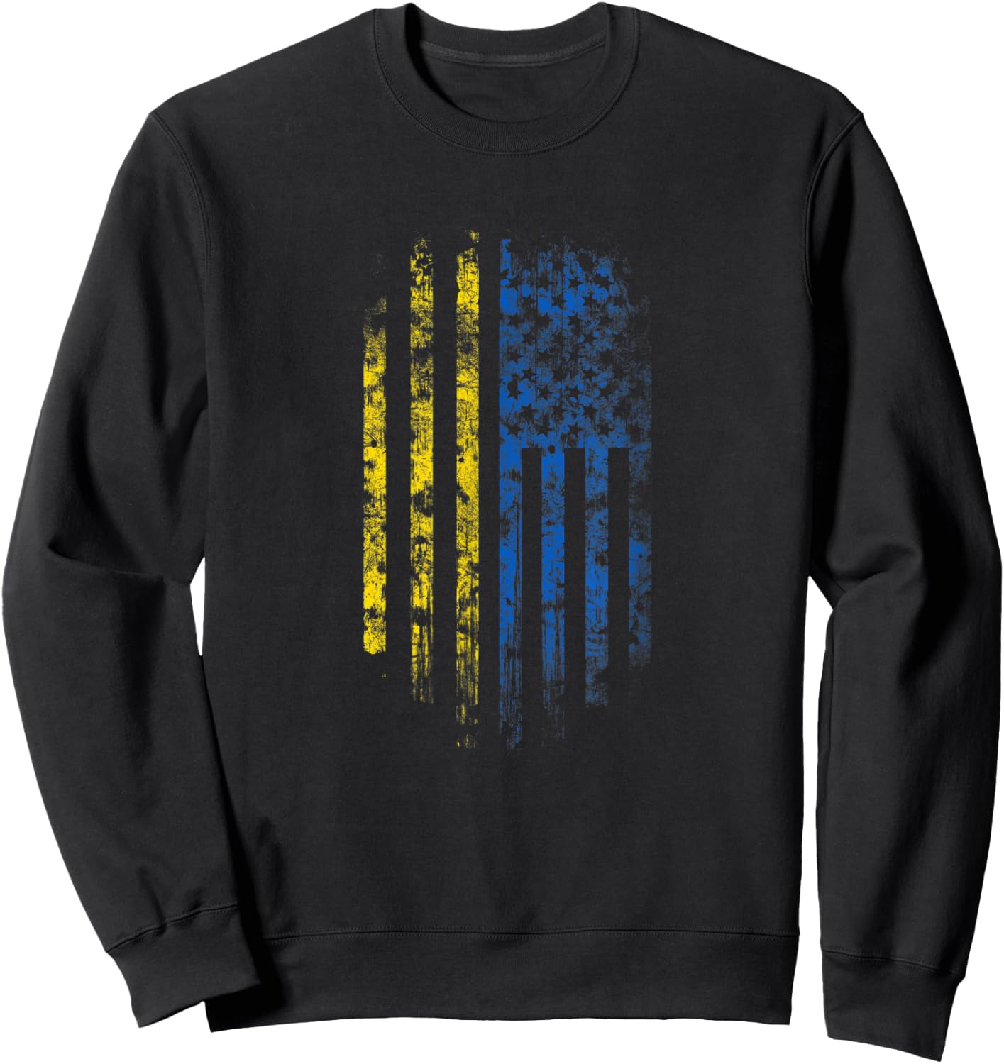 Ukrainian American Flag - Ukraine and USA Pride Kids Men Sweatshirt - Sweatshirt | Black