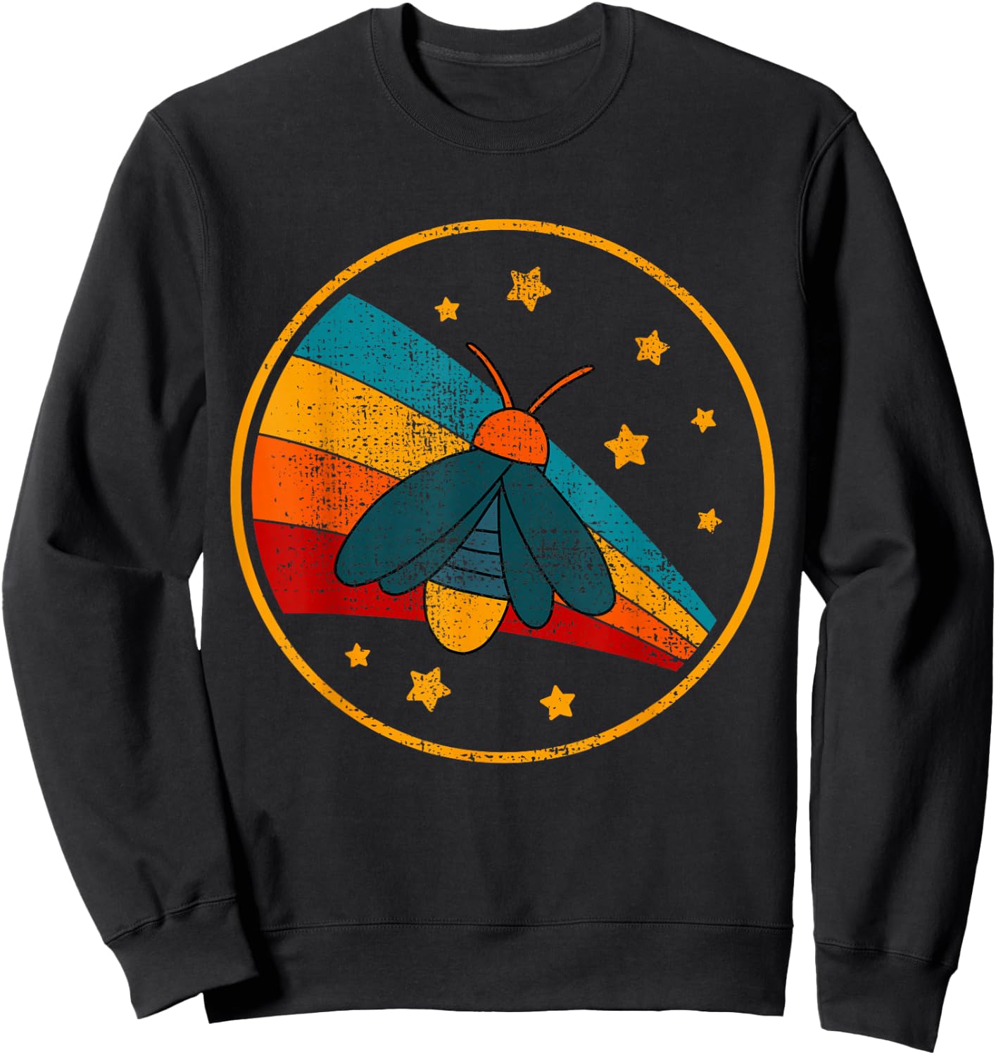 Vintage Fireflies Lightning Bugs Glow-Worm Sweatshirt - Sweatshirt | Black