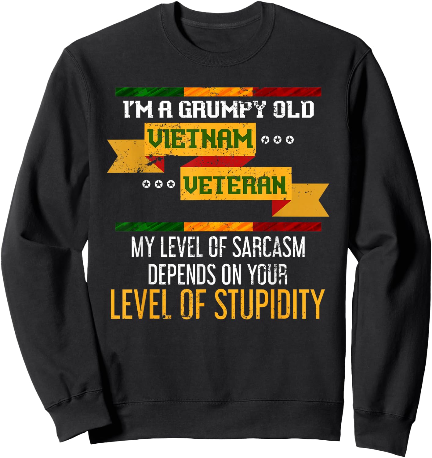 Funny Im A Grumpy Old Vietnam Veteran Sweatshirt - Sweatshirt | Black