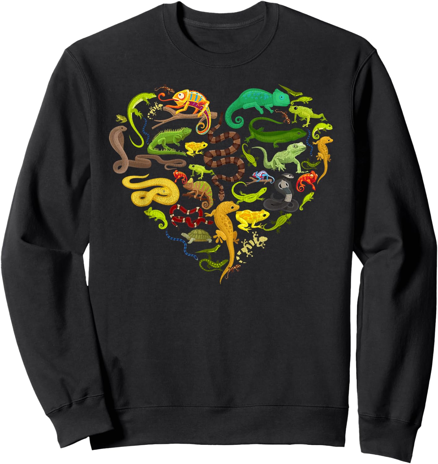 Reptile Heart Snake Lizard Sweatshirt - Sweatshirt | Black