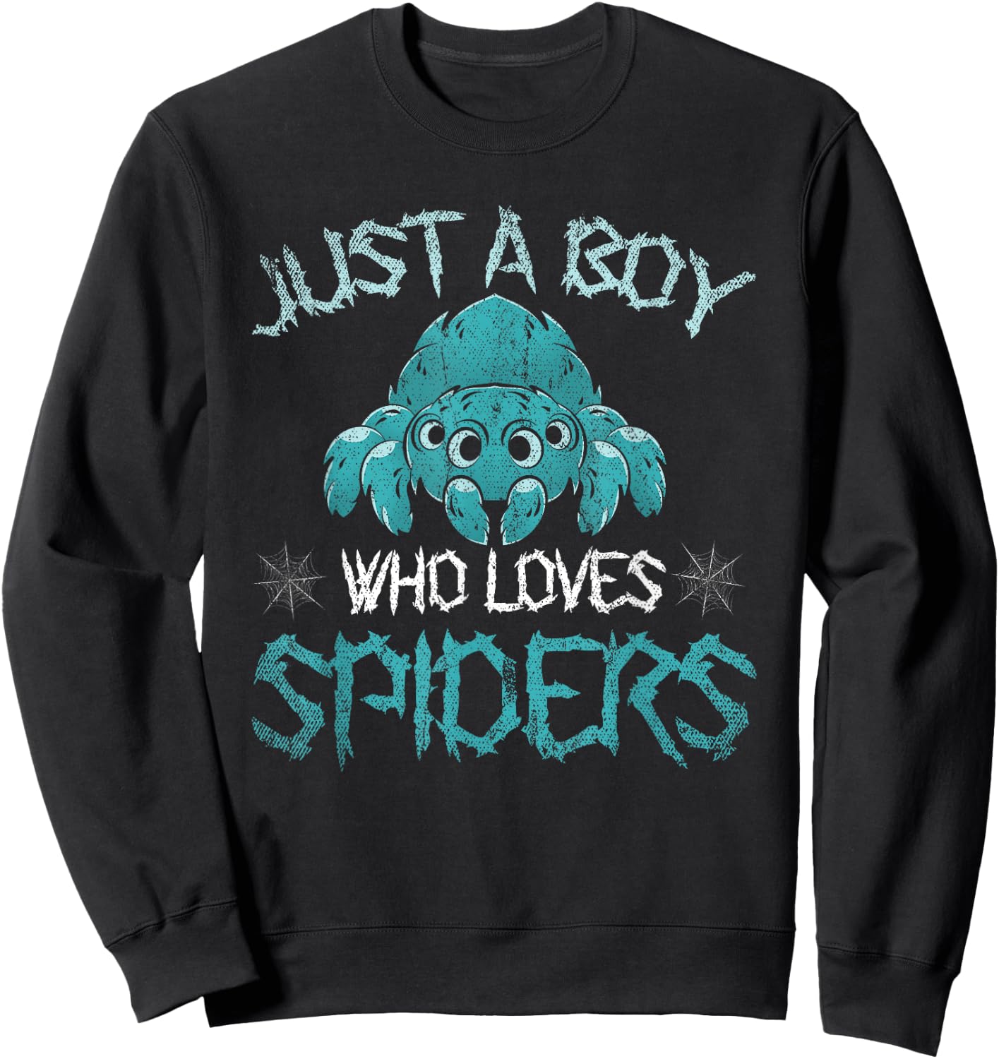 Arachnid Men Boys Gift Just A Boy Who Loves Spiders Sweatshirt - Sweatshirt | Black