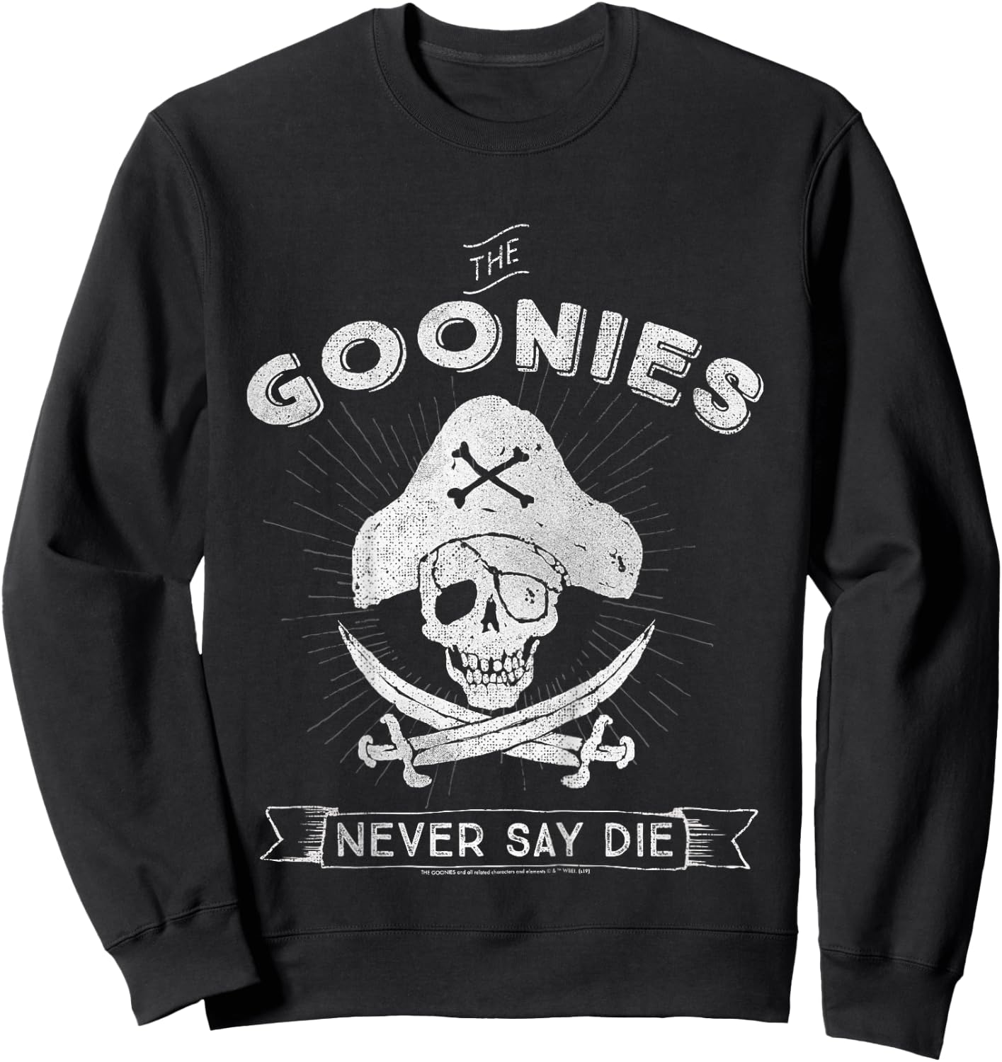 Kids The Goonies Never Say Die Pirate Captain Logo Sweatshirt - Sweatshirt | Black
