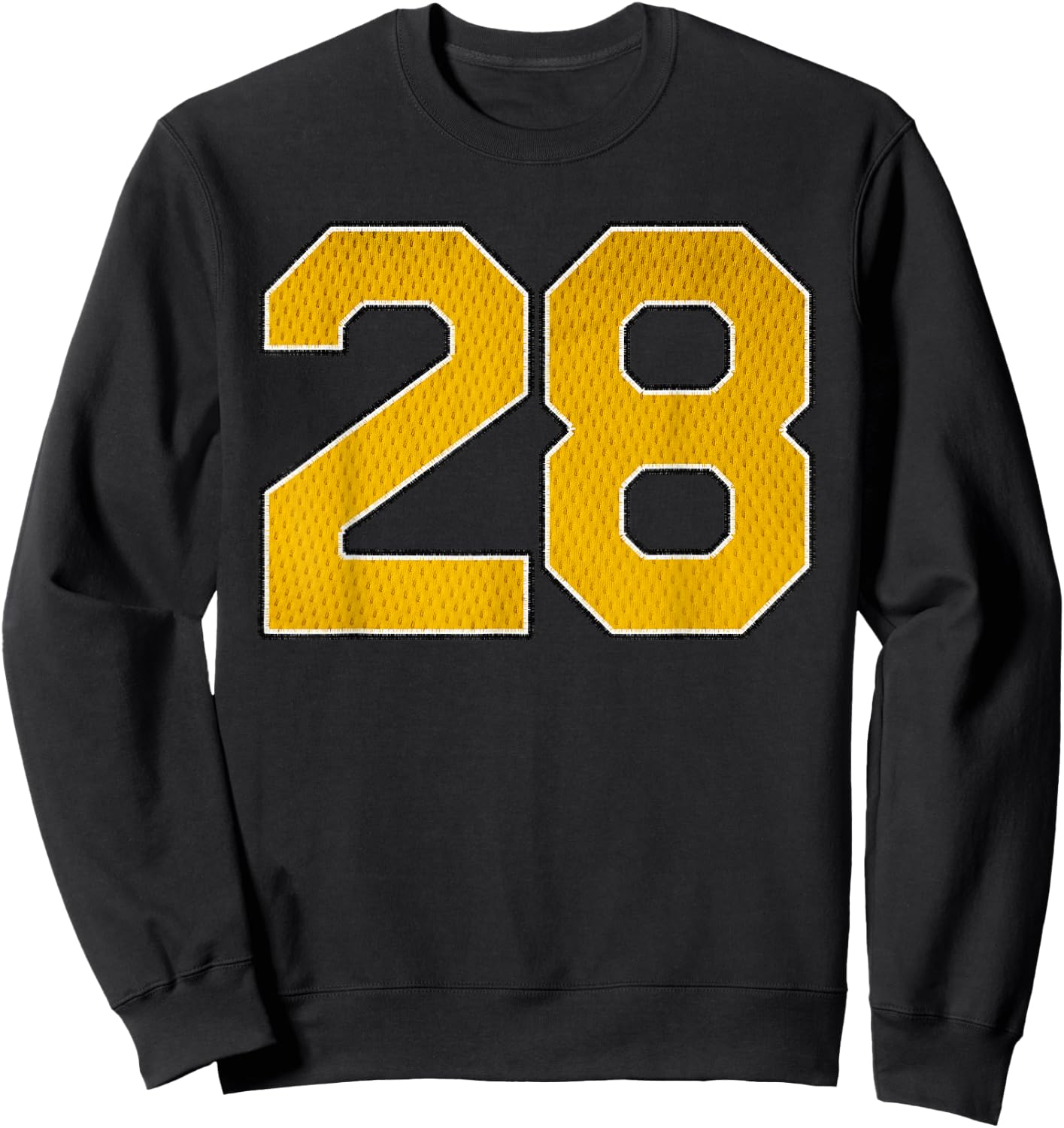 Gold Number 28 Athlete Sports Jersey Supporter Fanwear Sweatshirt - Sweatshirt | Black