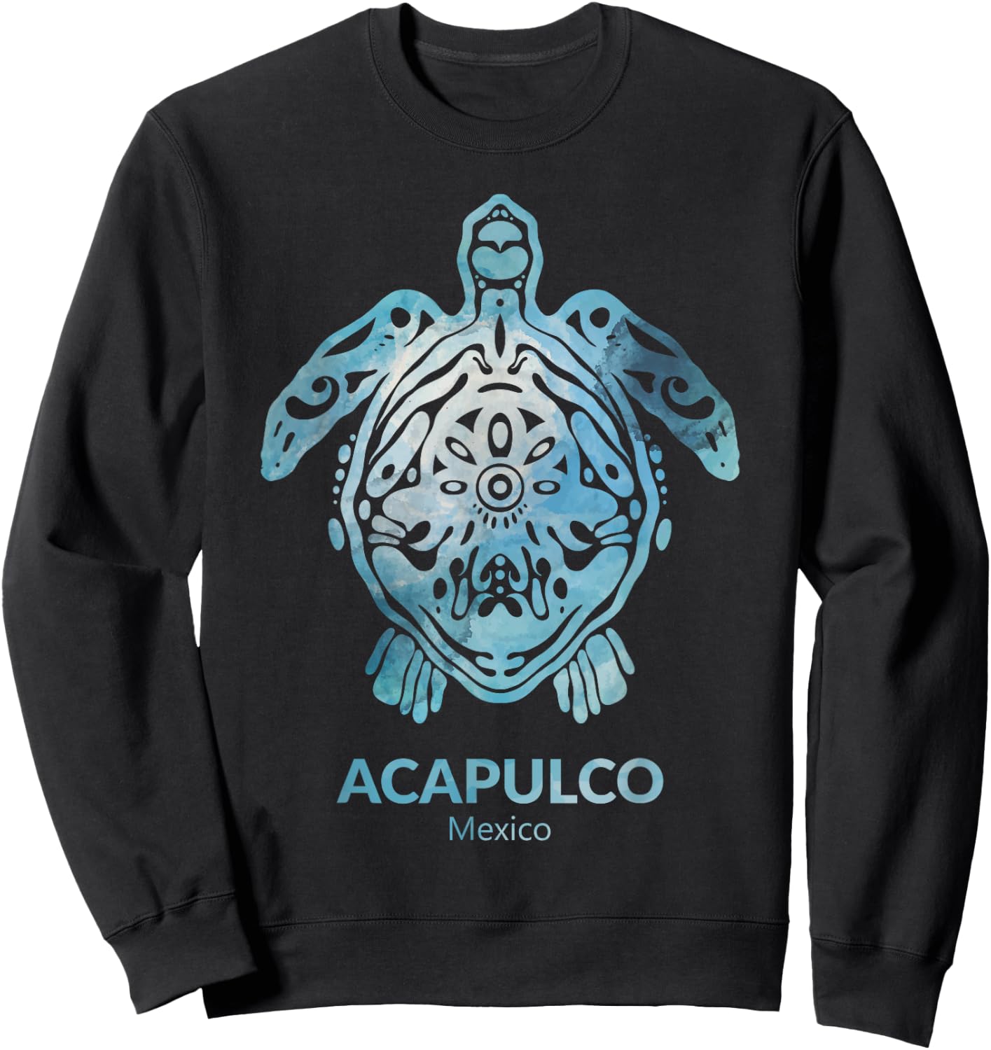 Acapulco Mexico Sea Turtle Ocean Souvenir Sweatshirt - Sweatshirt | Black