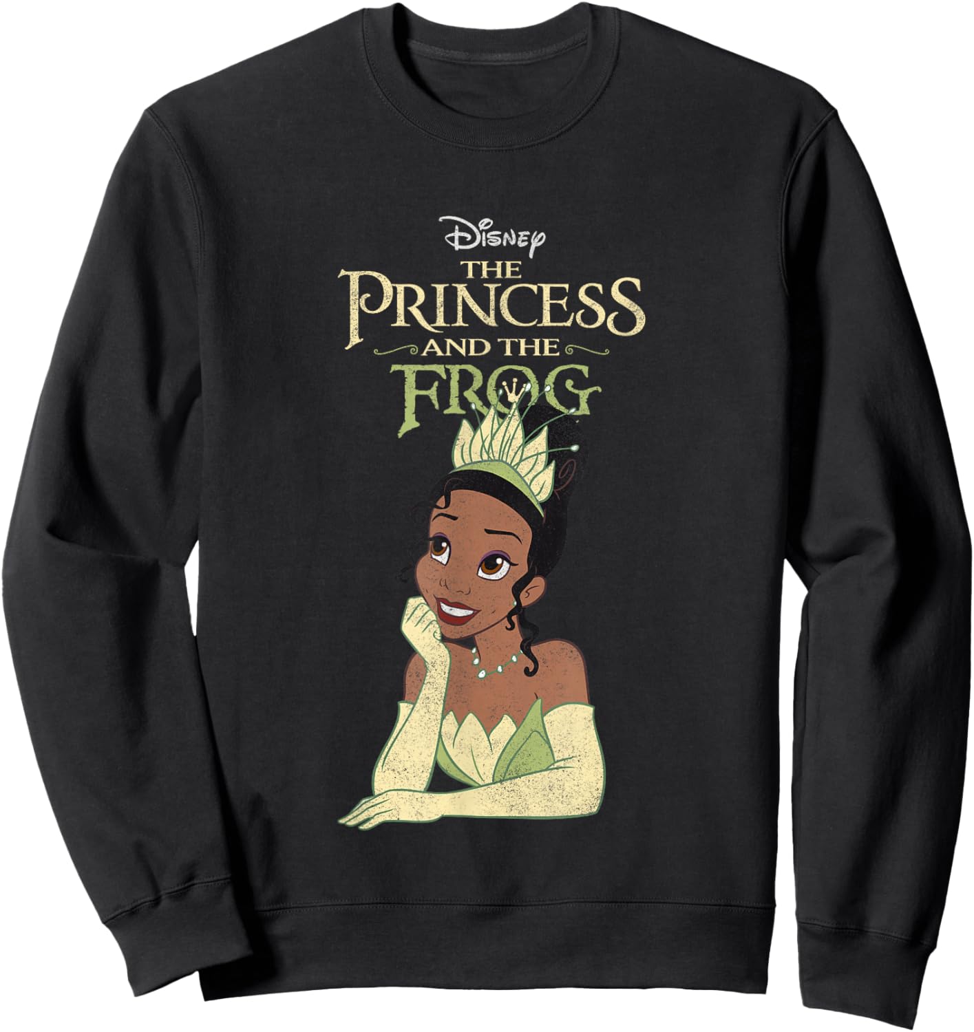 Disney The Princess and The Frog Iconic Tiana Chest Poster Sweatshirt - Sweatshirt | Black