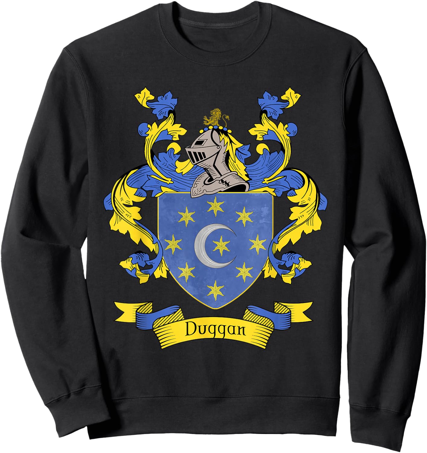 Duggan Coat of Arms | Duggan Surname Family Crest Sweatshirt - Sweatshirt | Black